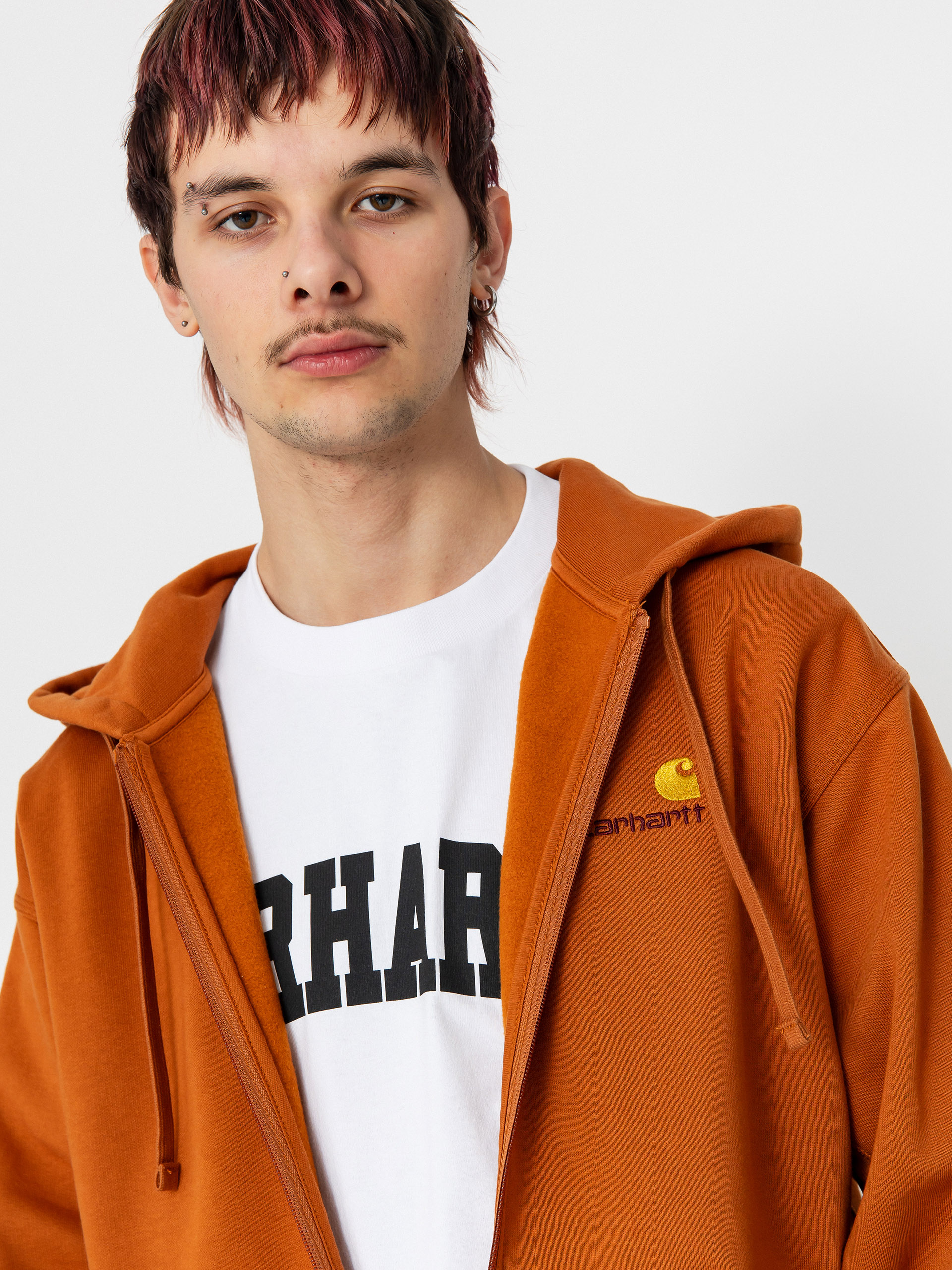 Carhartt WIP American Script ZHD Kapucnis pulóver (sienna)