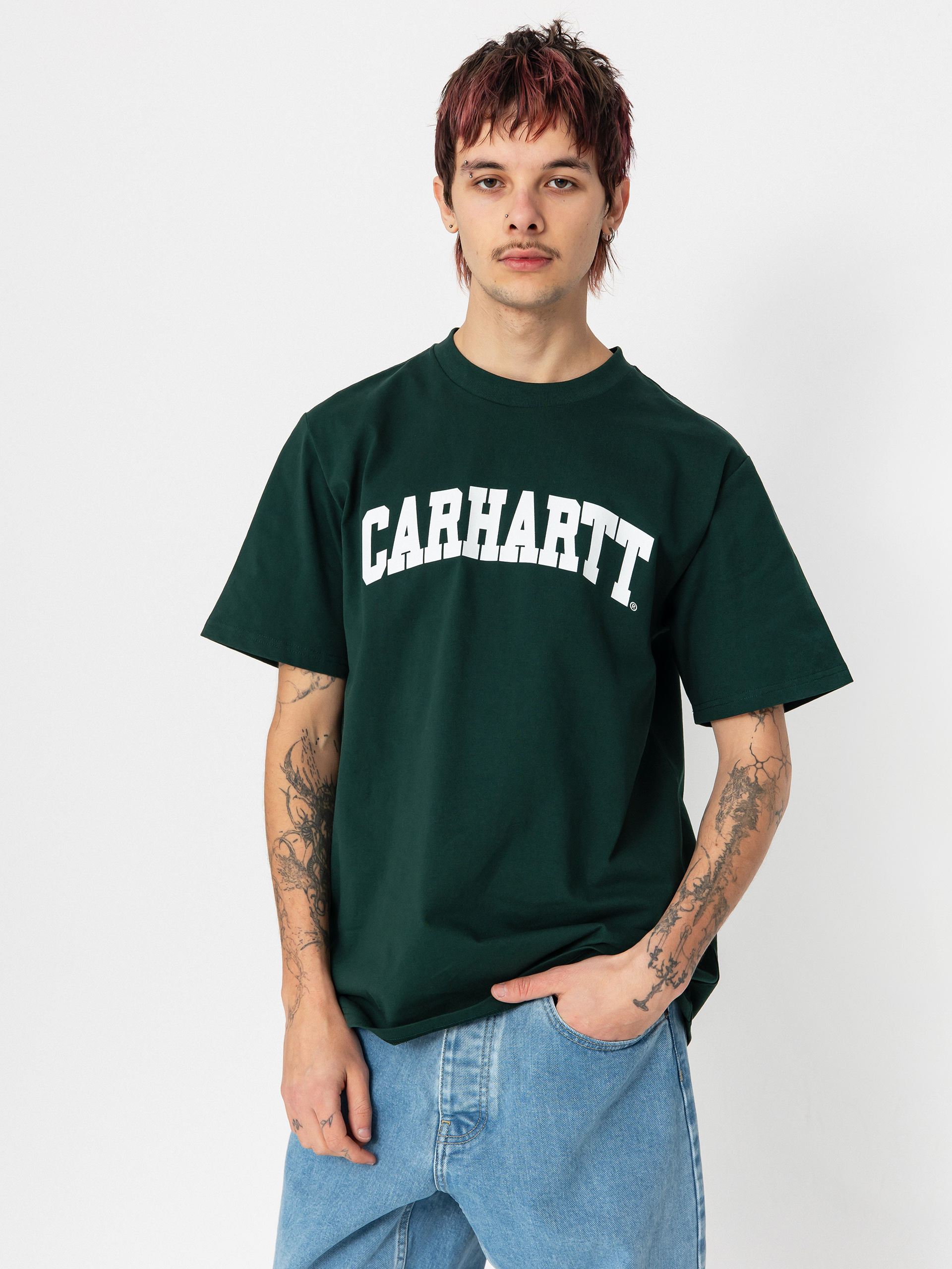 Carhartt WIP University Póló (conifer/white)