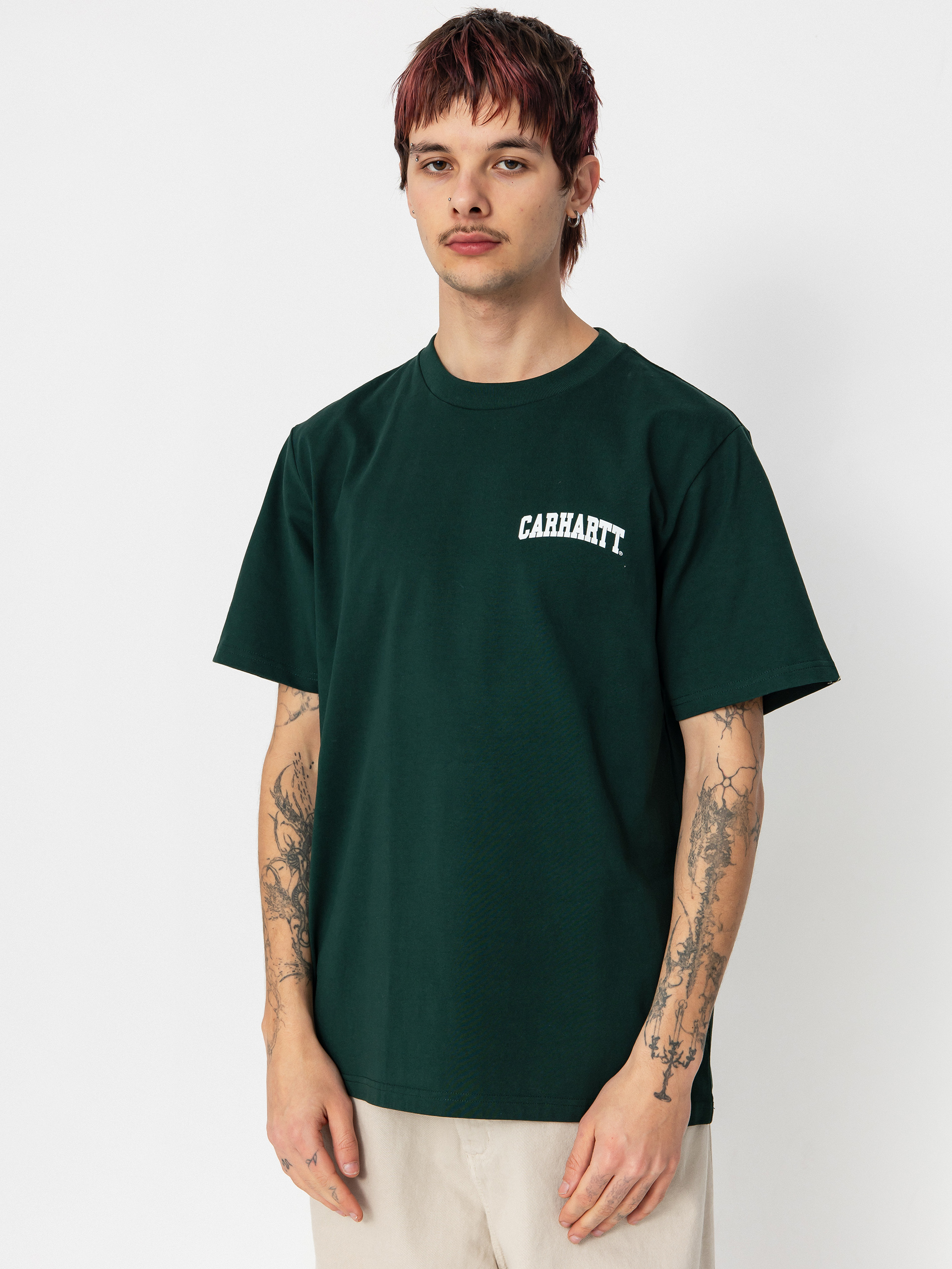 Carhartt WIP University Script Póló (conifer/white)