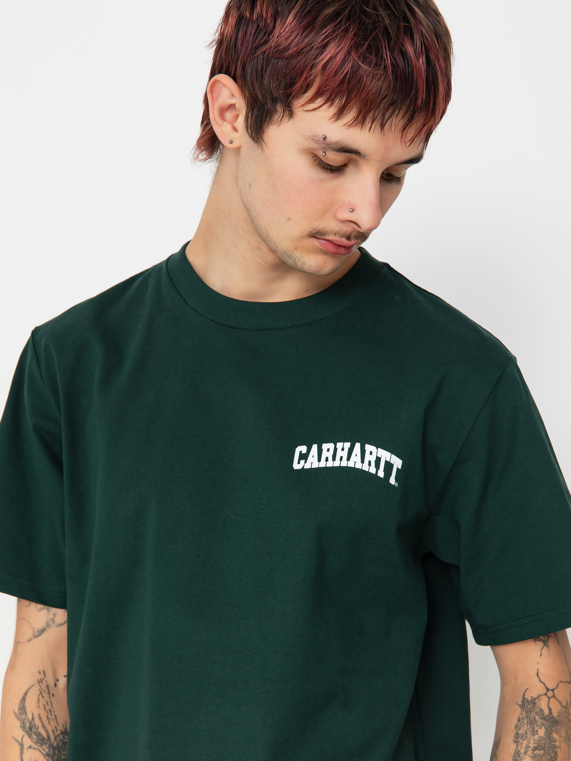 Carhartt WIP University Script Póló (conifer/white)