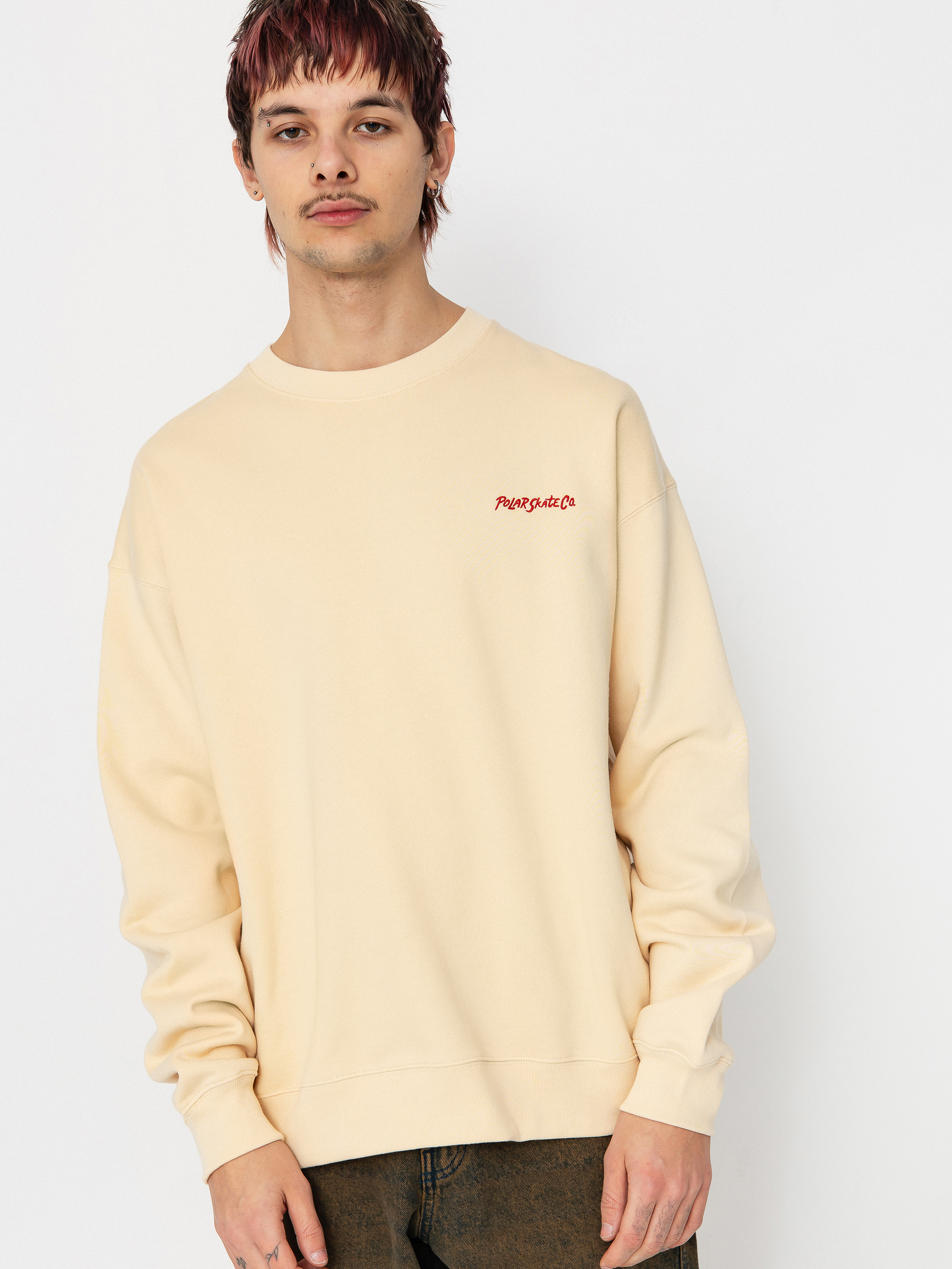 Polar Skate Dave Crewneck Pulóver (oatmeal)