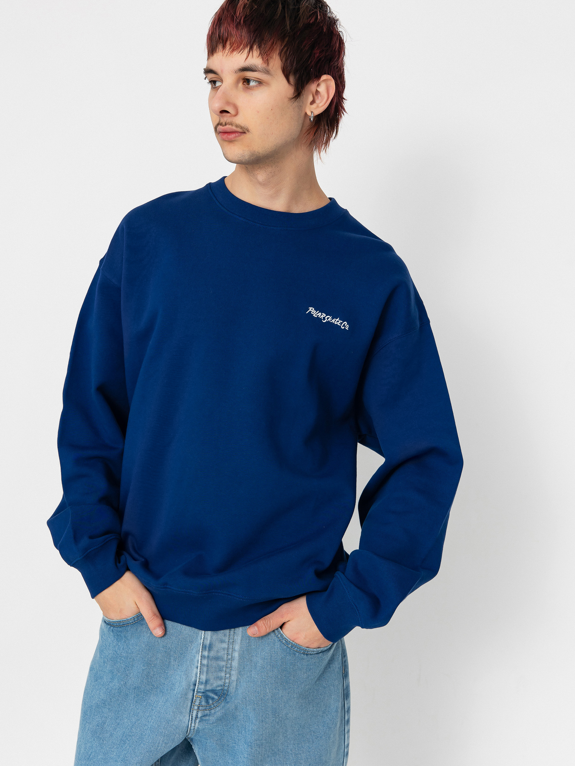 Polar Skate Dave Crewneck Pulóver (deep royal blue)