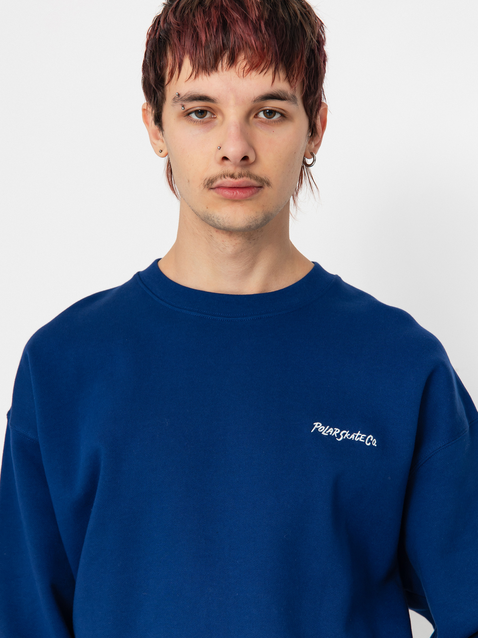 Polar Skate Dave Crewneck Pulóver (deep royal blue)