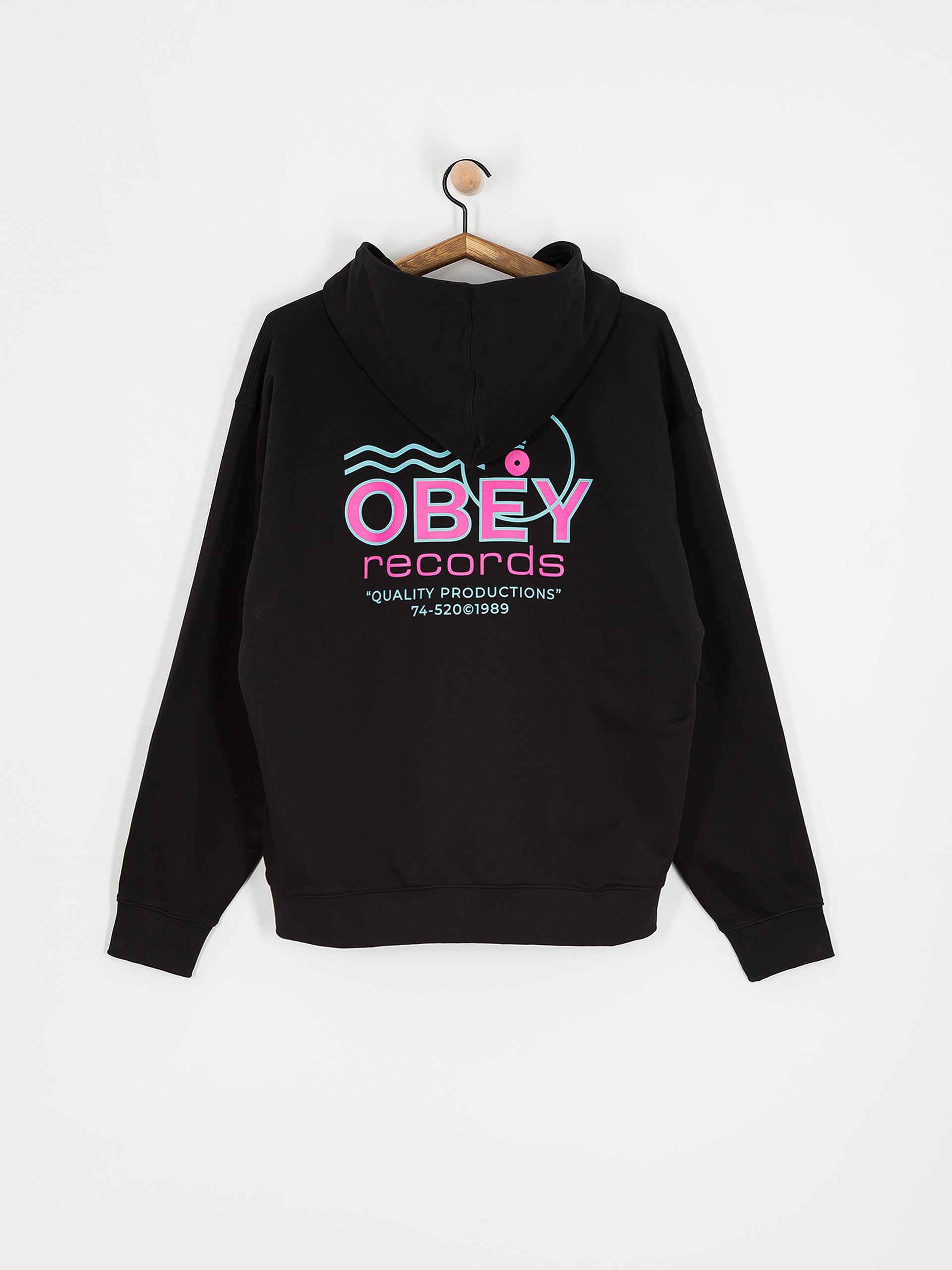 OBEY Records Sound Waves Pulóver (black)