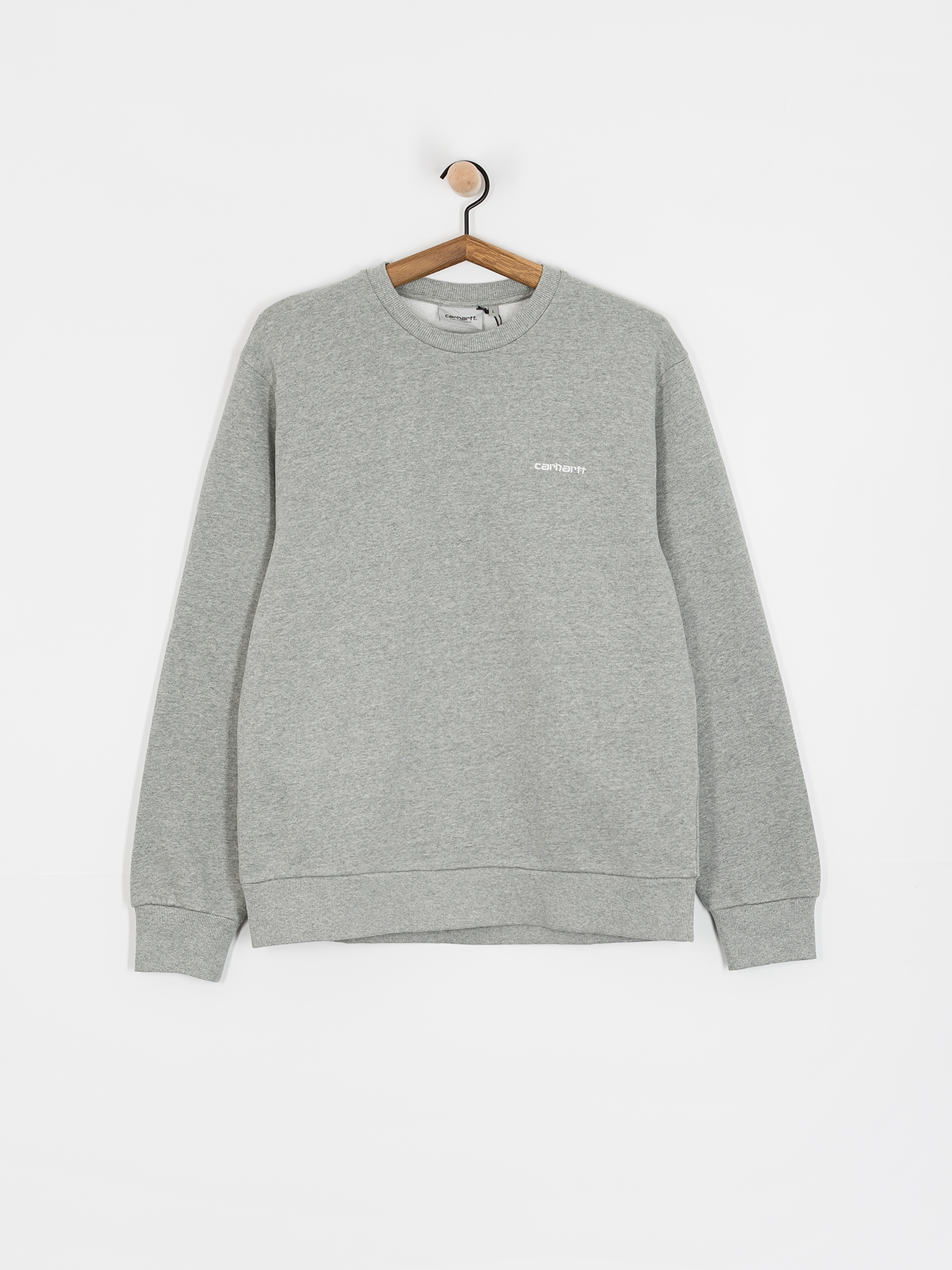 Carhartt WIP Script Embroidery Pulóver (grey heather/white)