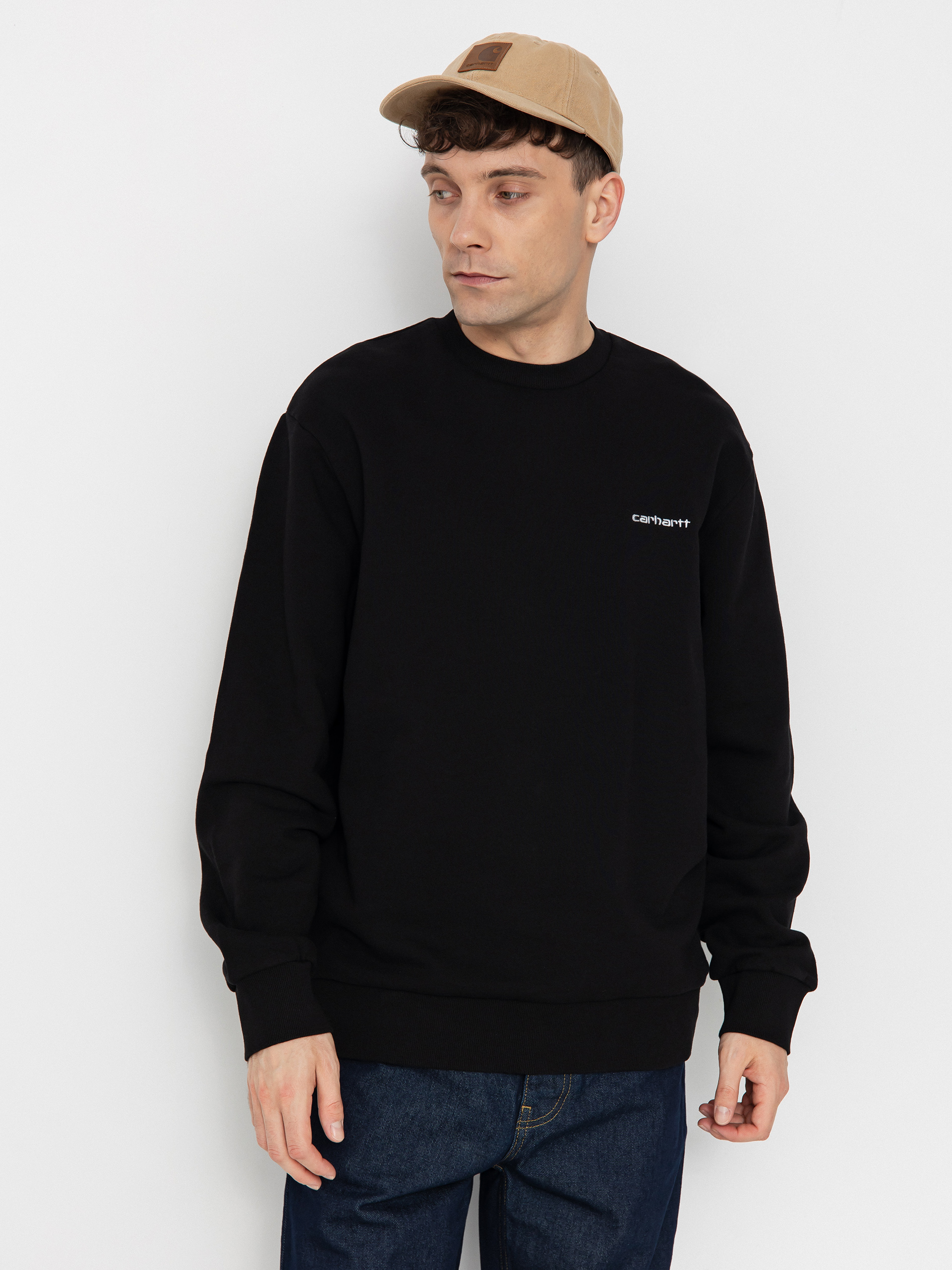 Carhartt WIP Script Embroidery Pulu00f3ver (black/white)