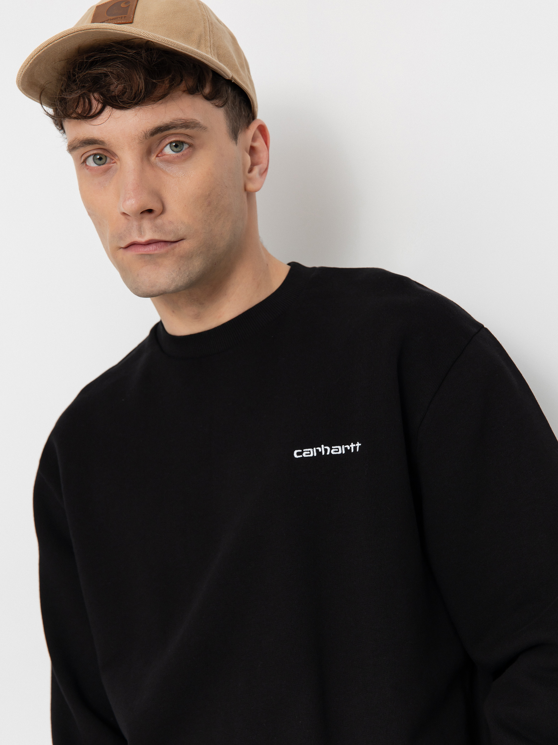 Carhartt WIP Script Embroidery Pulóver (black/white)