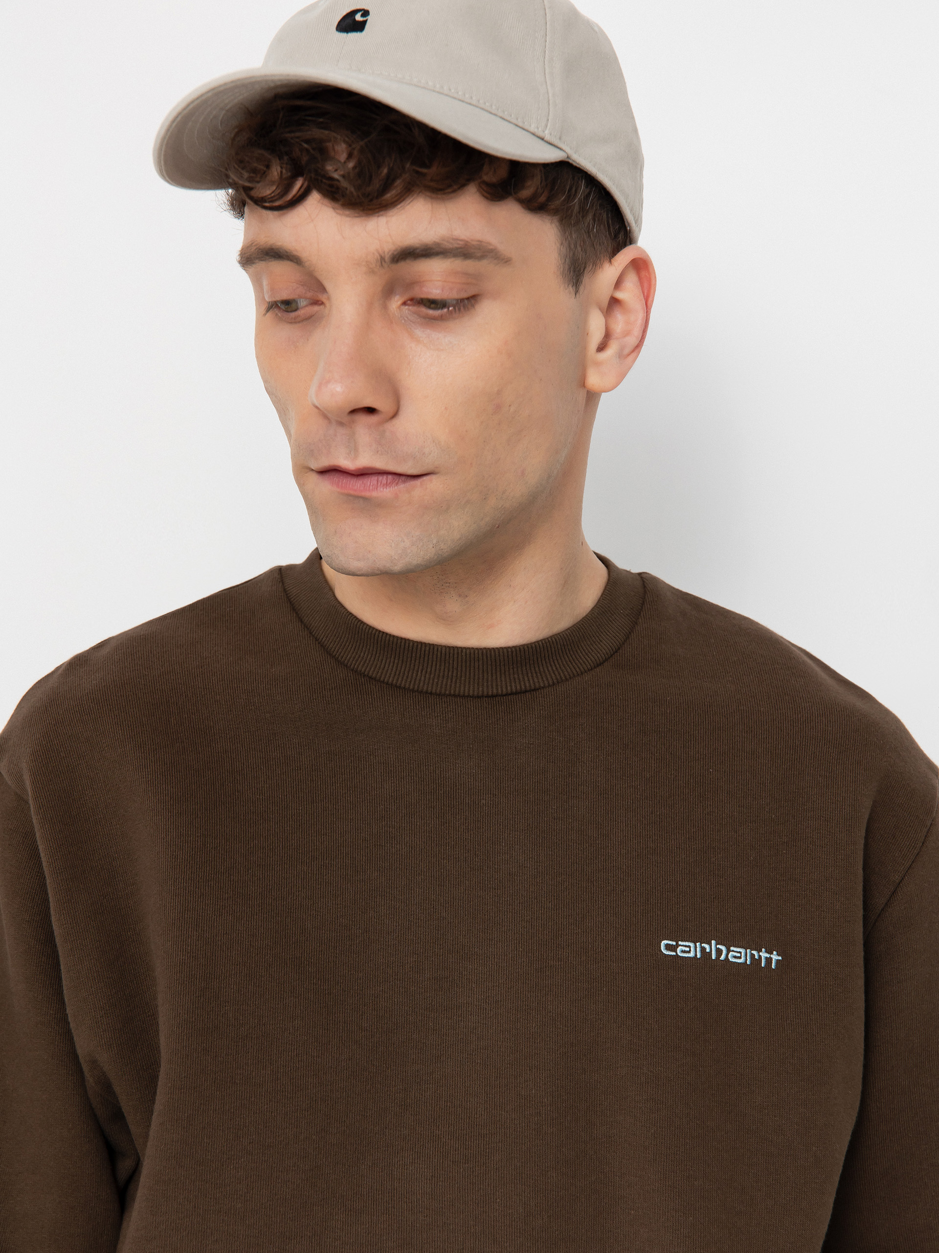 Carhartt WIP Script Embroidery Pulóver (liberica/air sky)