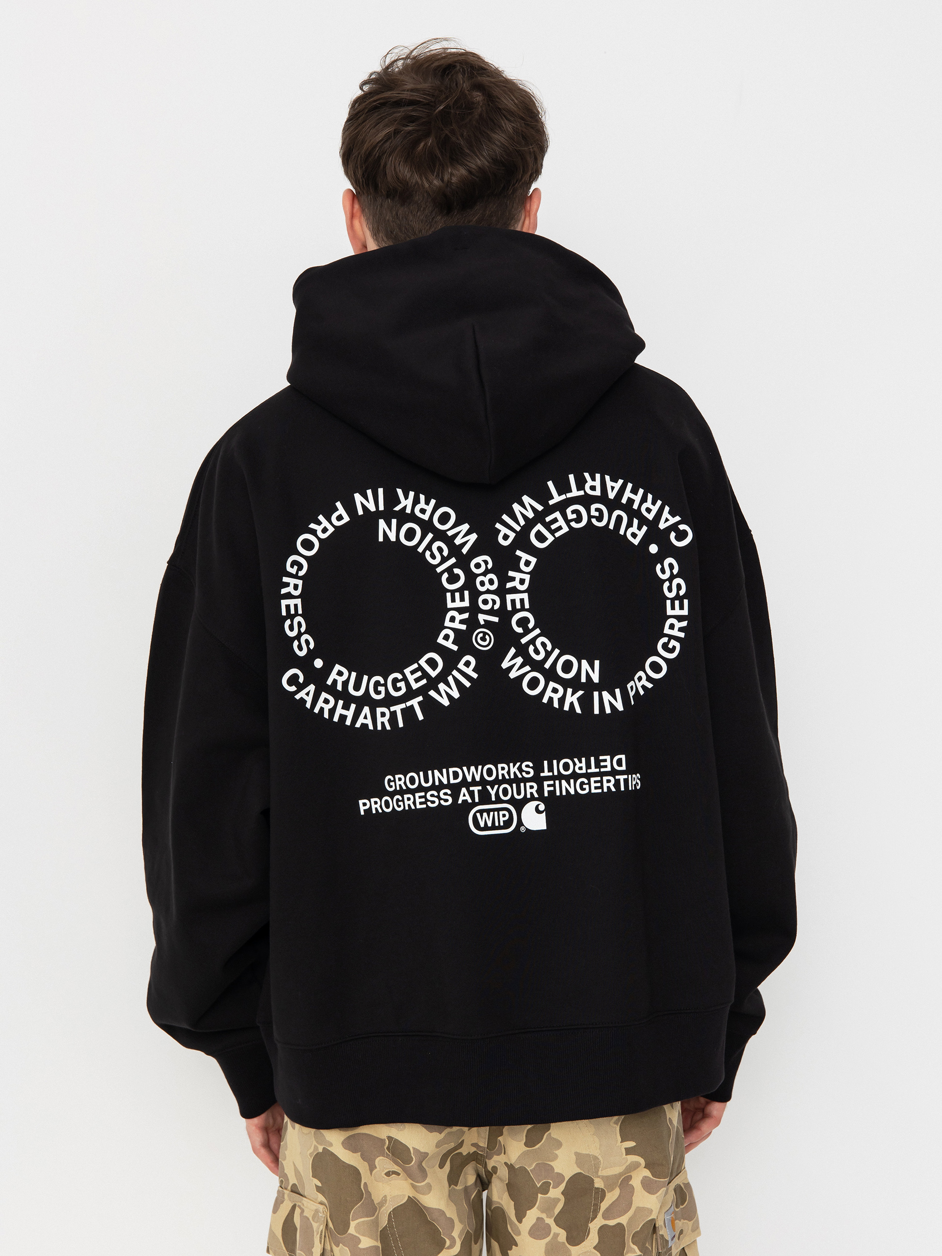 Carhartt WIP Rotation HD Kapucnis pulóver (black/white)