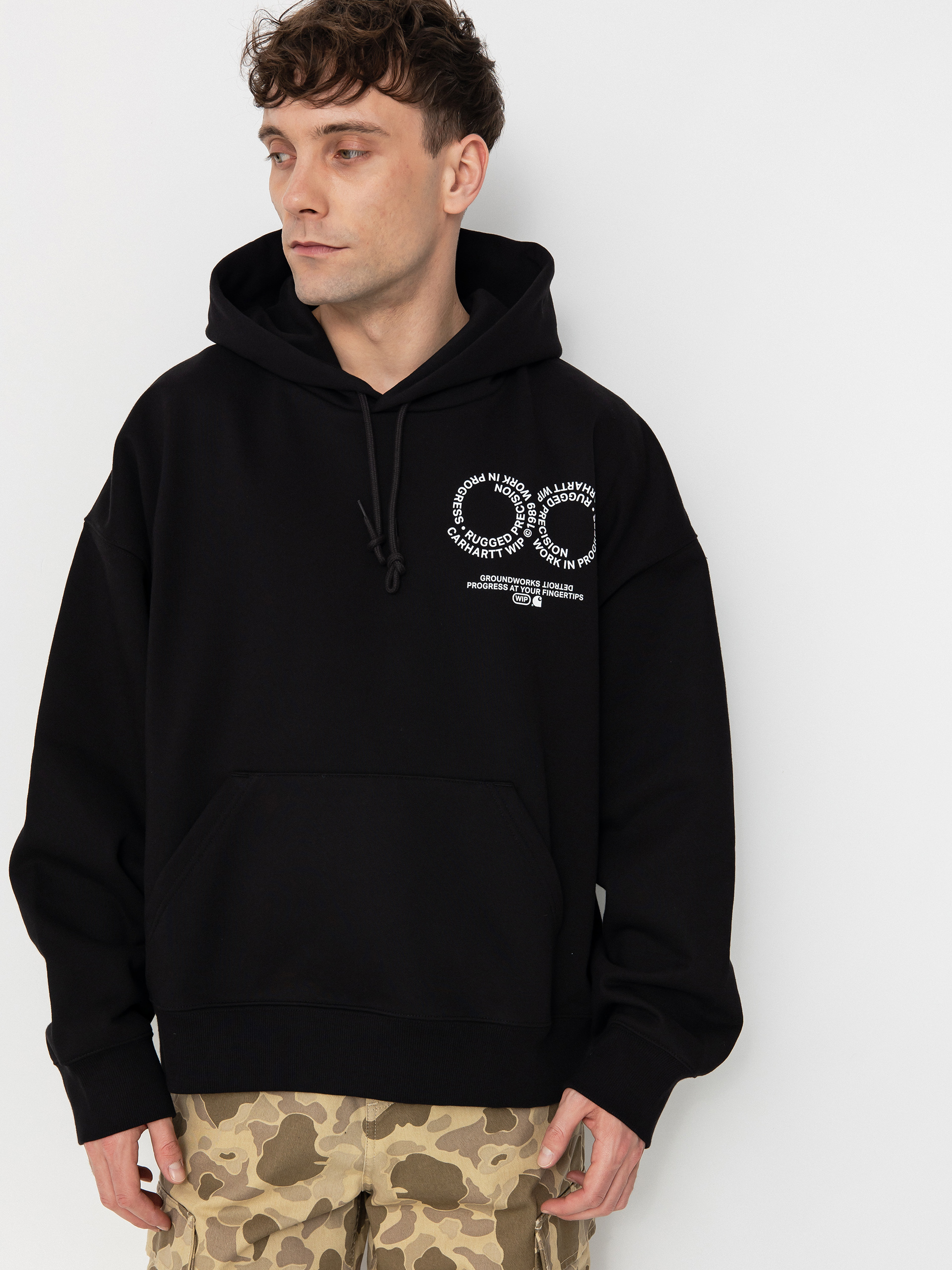 Carhartt WIP Rotation HD Kapucnis pulóver (black/white)