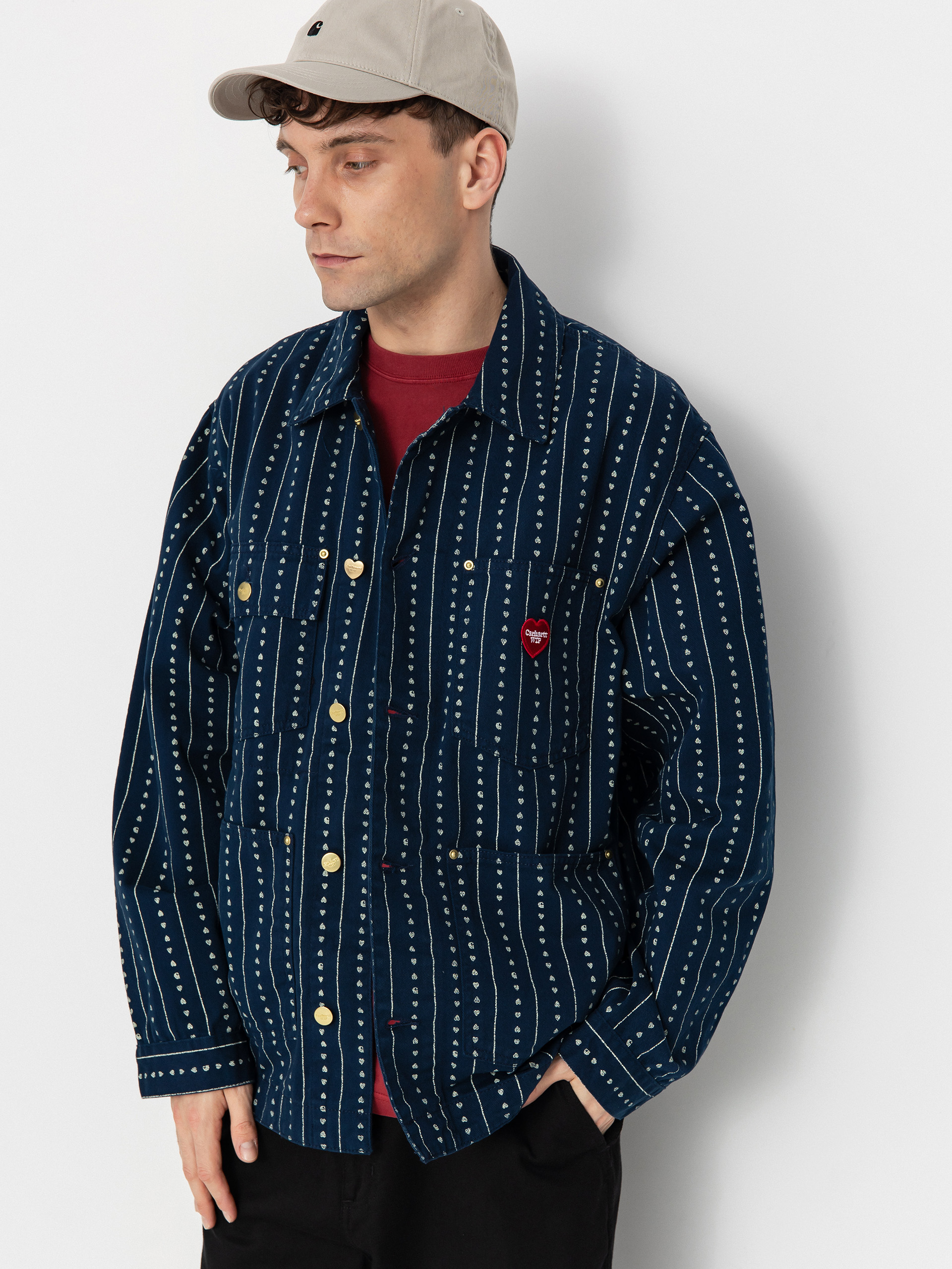 Carhartt WIP Drewe Chore Coat Dzseki (heart c pinstripe/ink/natural)