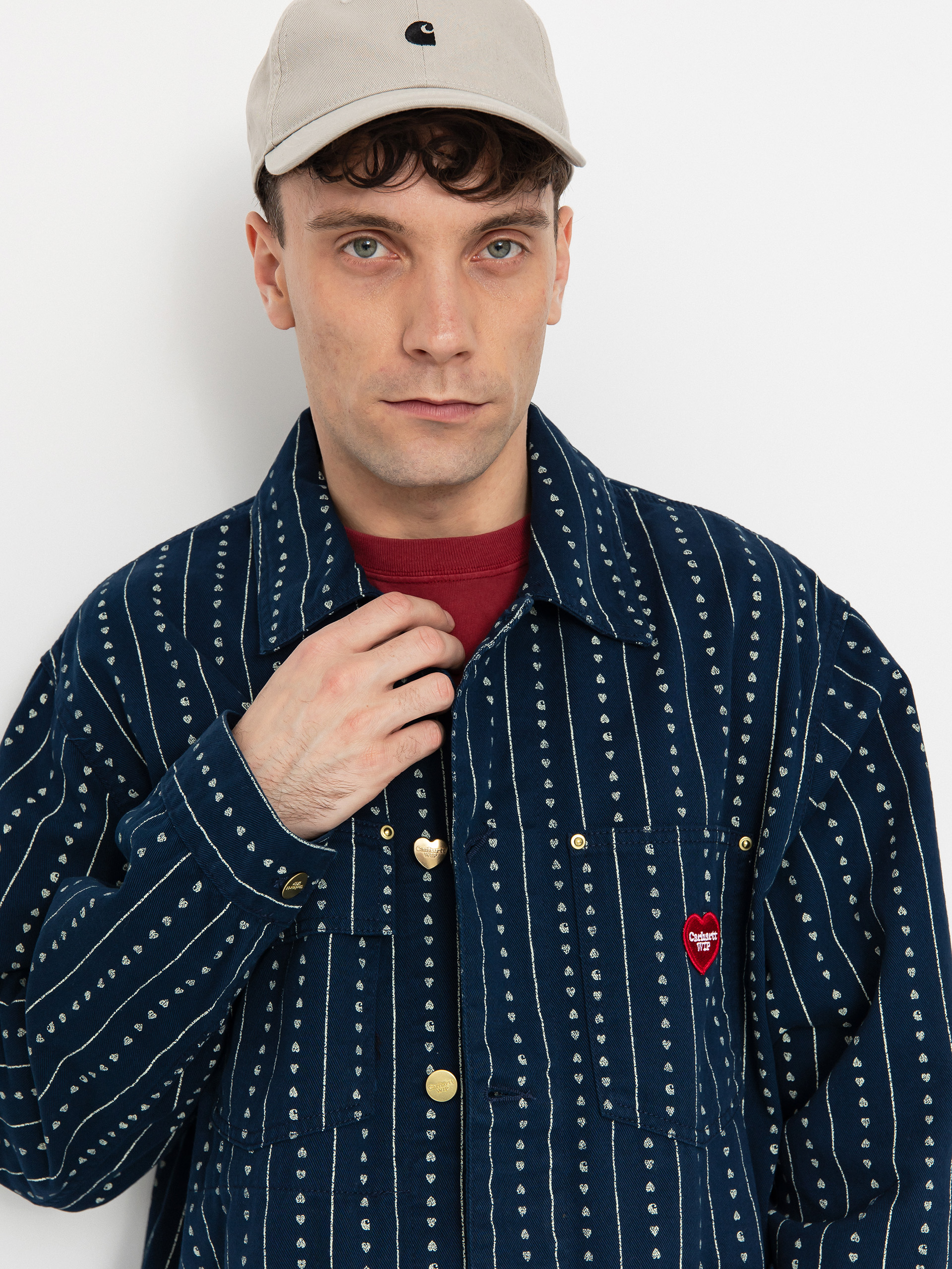 Carhartt WIP Drewe Chore Coat Dzseki (heart c pinstripe/ink/natural)