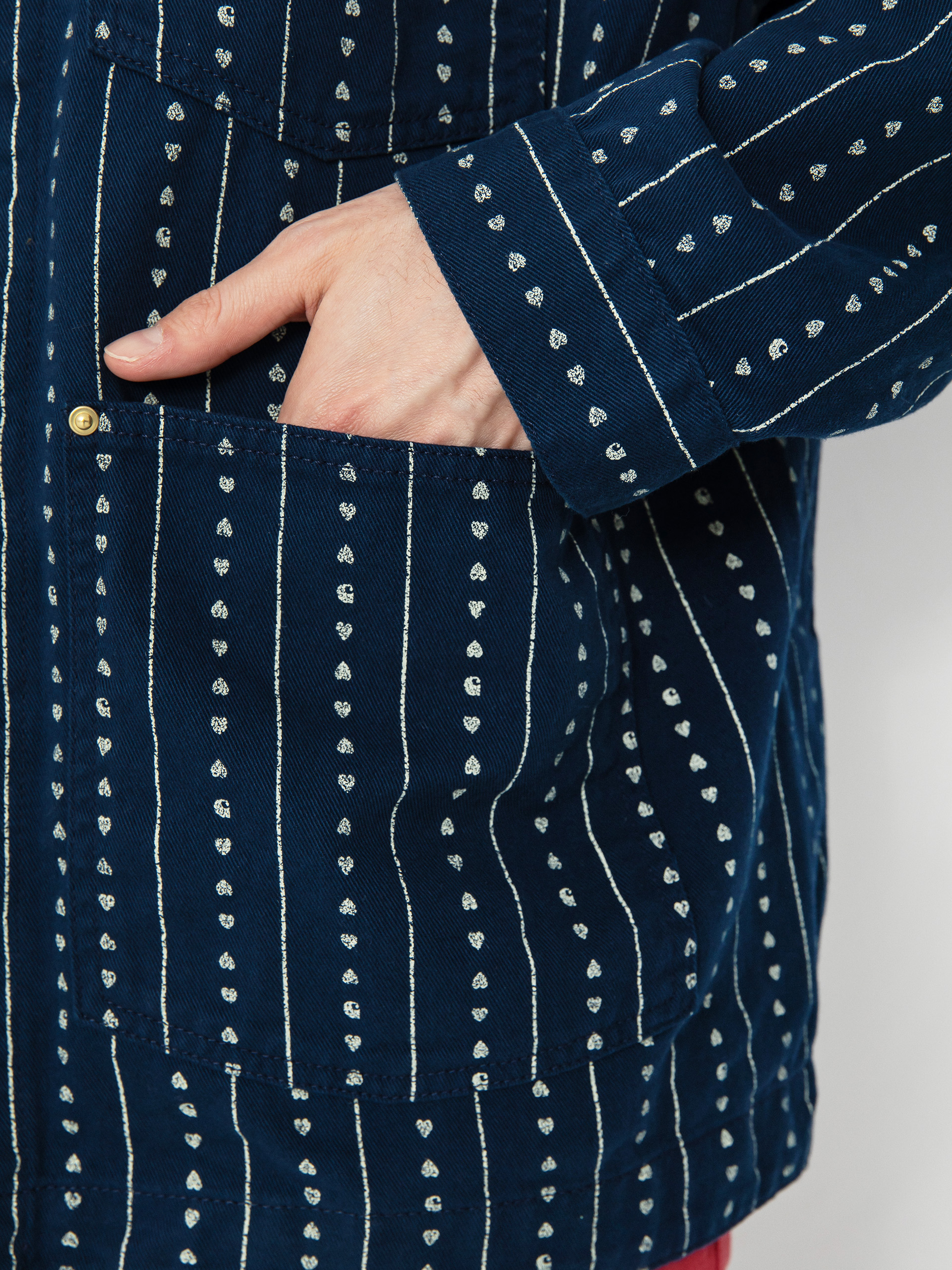 Carhartt WIP Drewe Chore Coat Dzseki (heart c pinstripe/ink/natural)