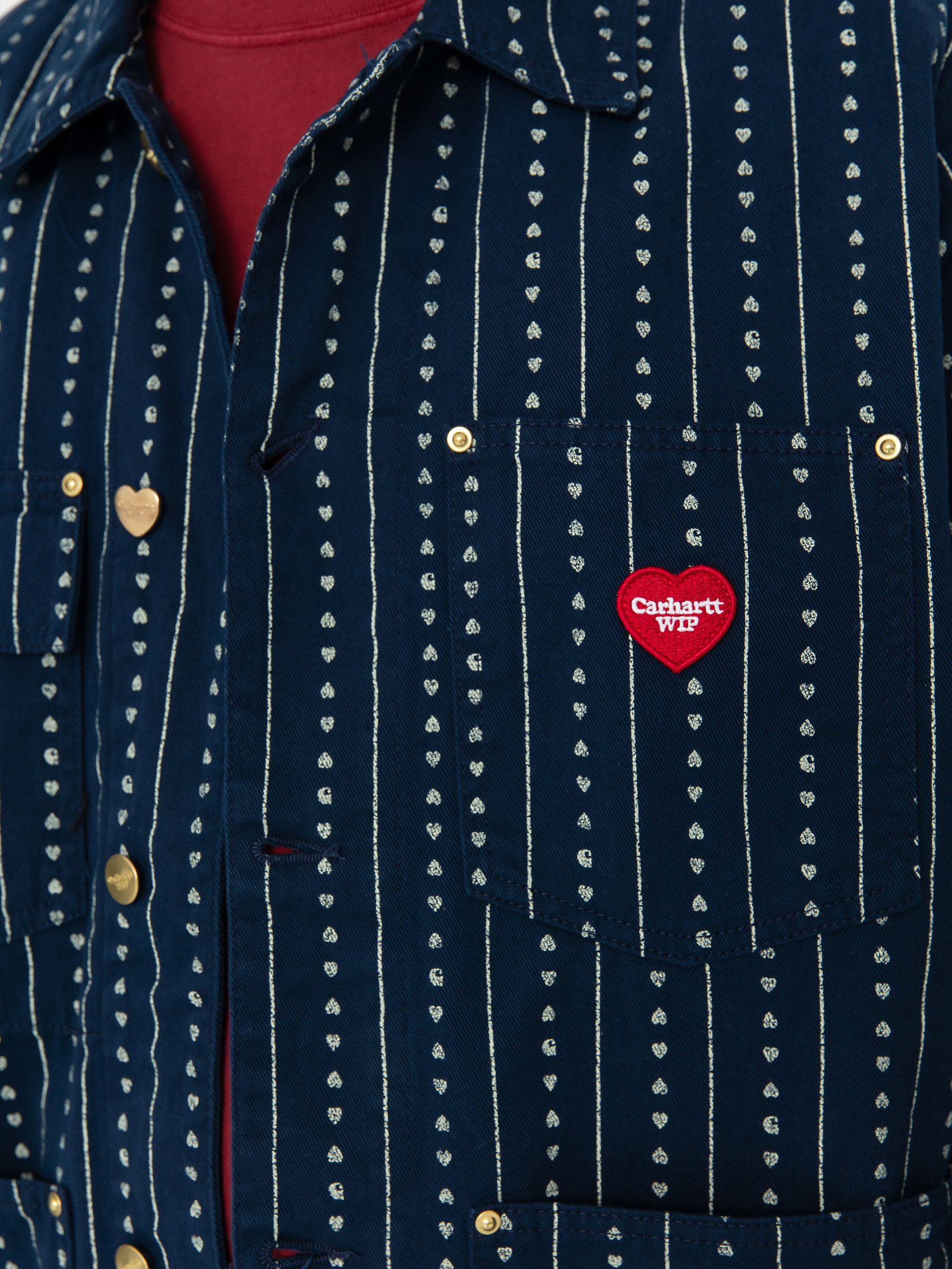 Carhartt WIP Drewe Chore Coat Dzseki (heart c pinstripe/ink/natural)