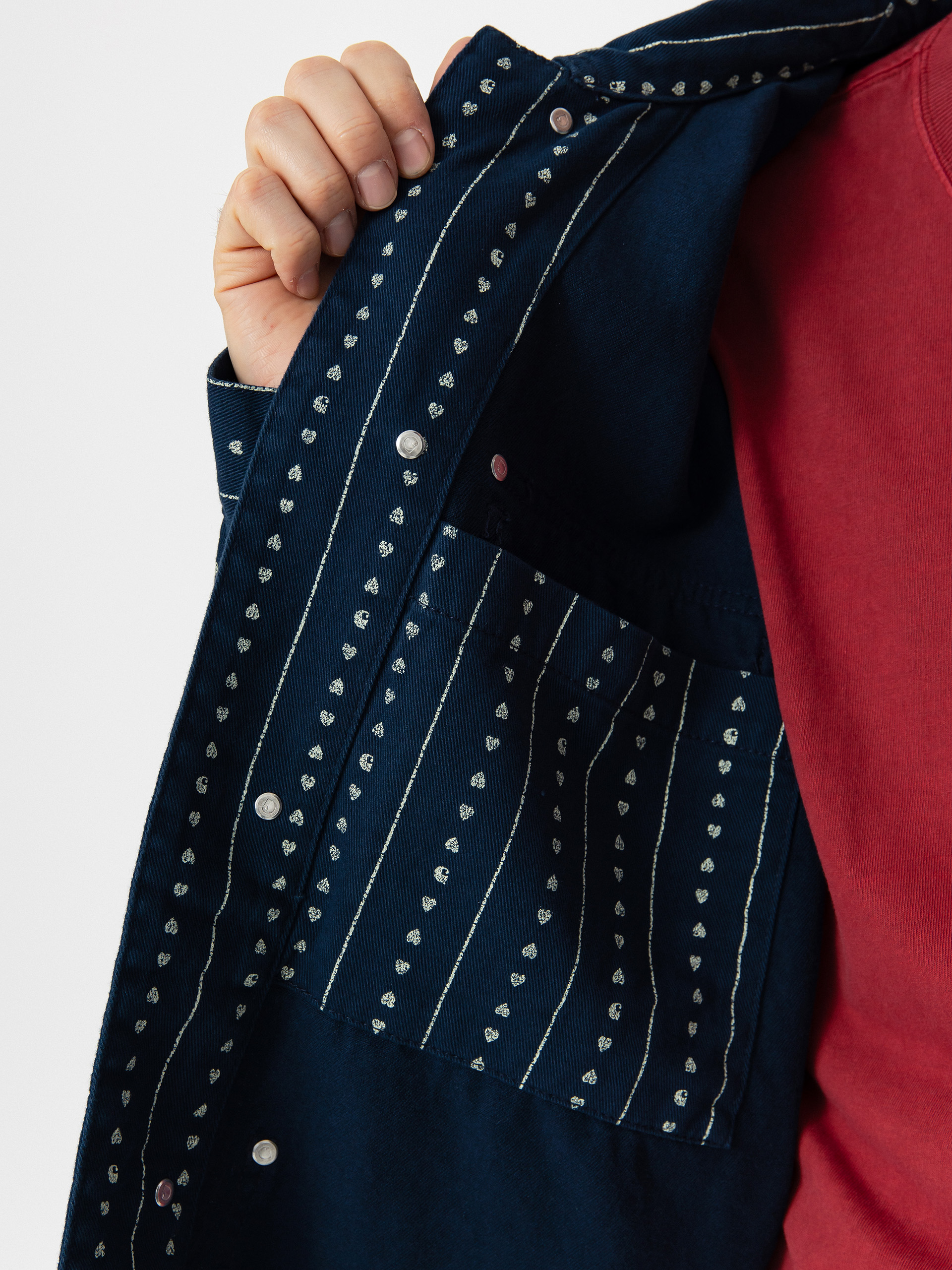 Carhartt WIP Drewe Chore Coat Dzseki (heart c pinstripe/ink/natural)