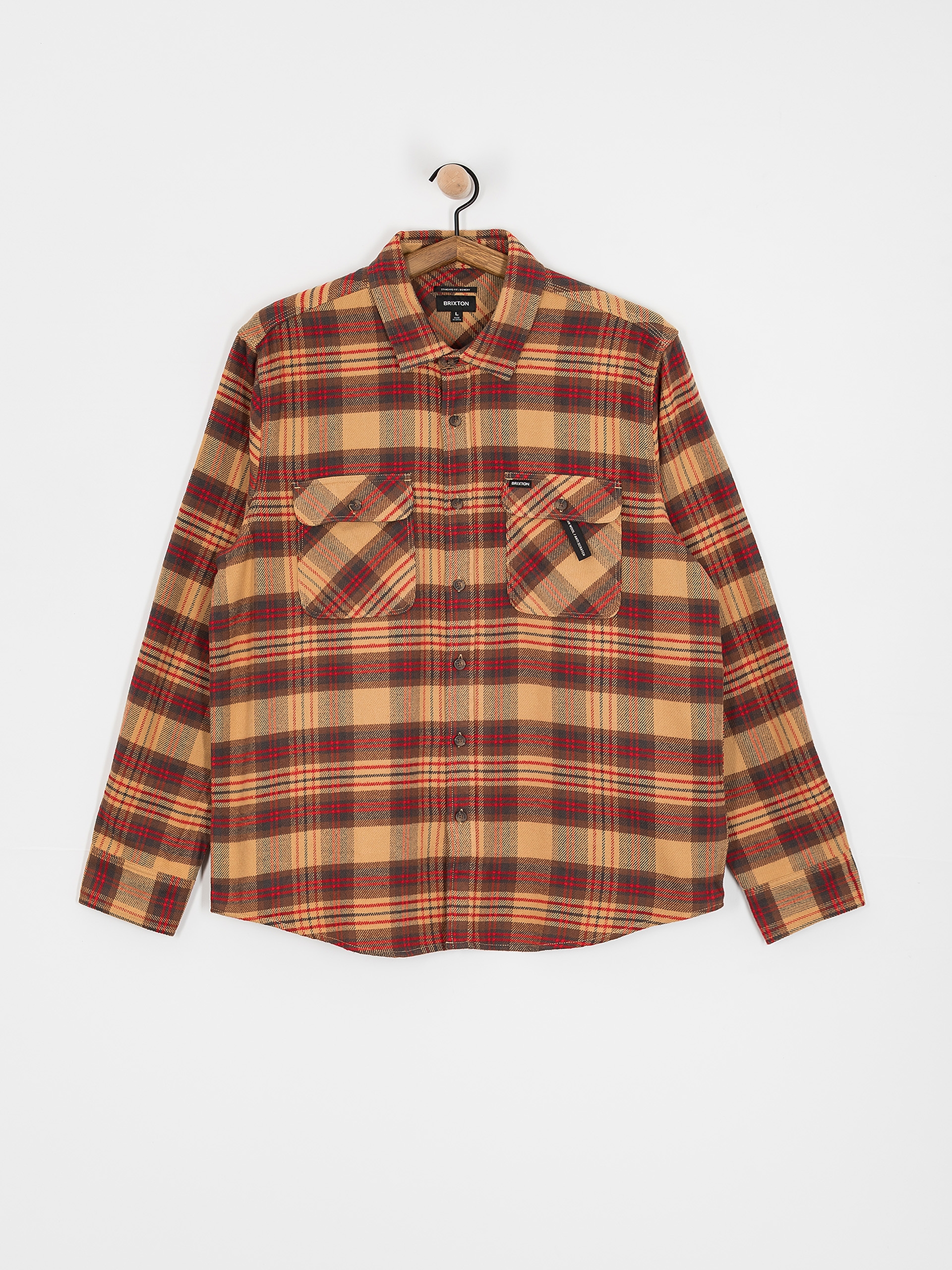 Brixton Bowery Flannel Ing (curry/washed black/crimson)