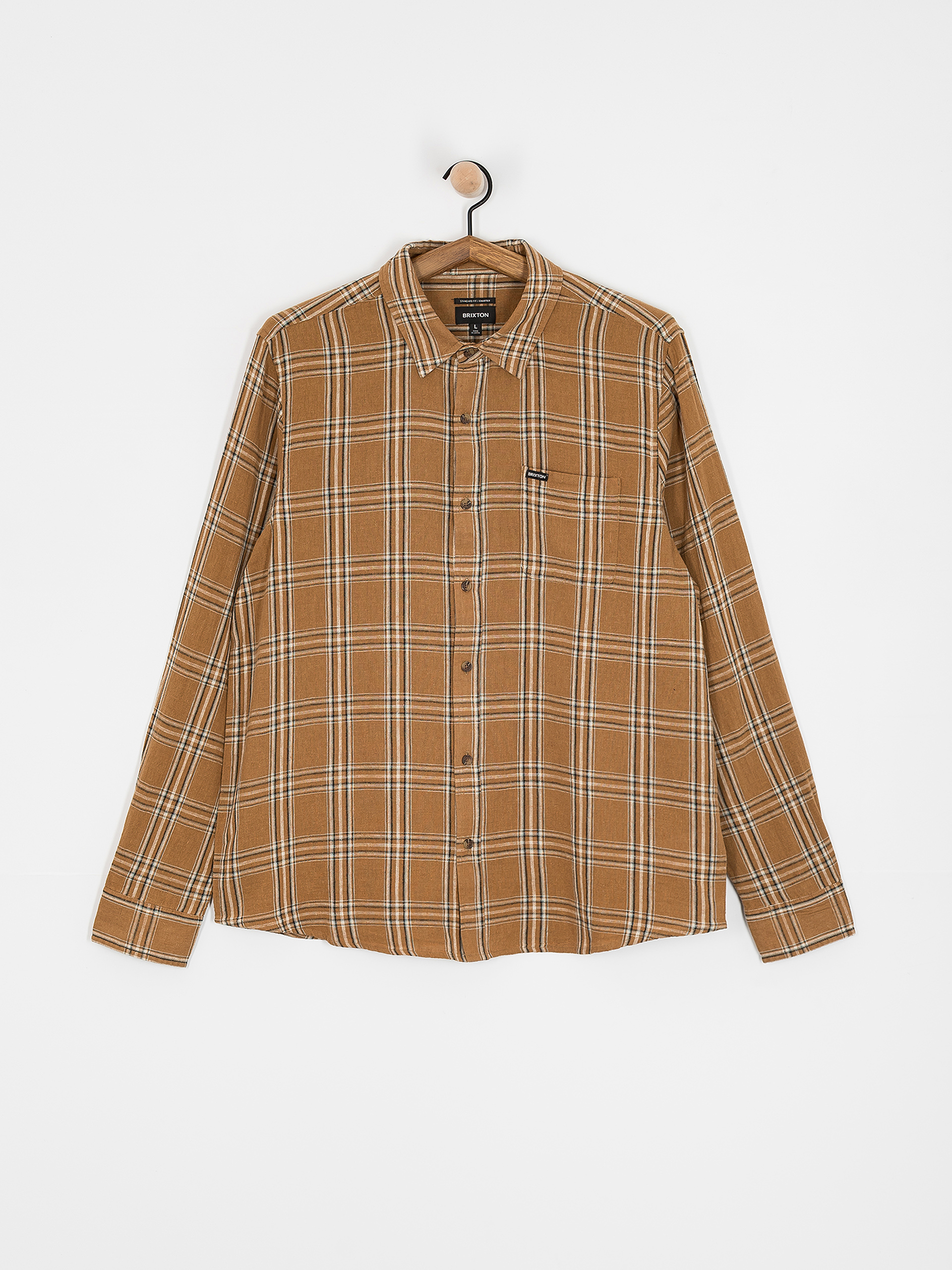 Brixton Charter Linen Blend Ls Ing (washed cooper/whitecap plaid)