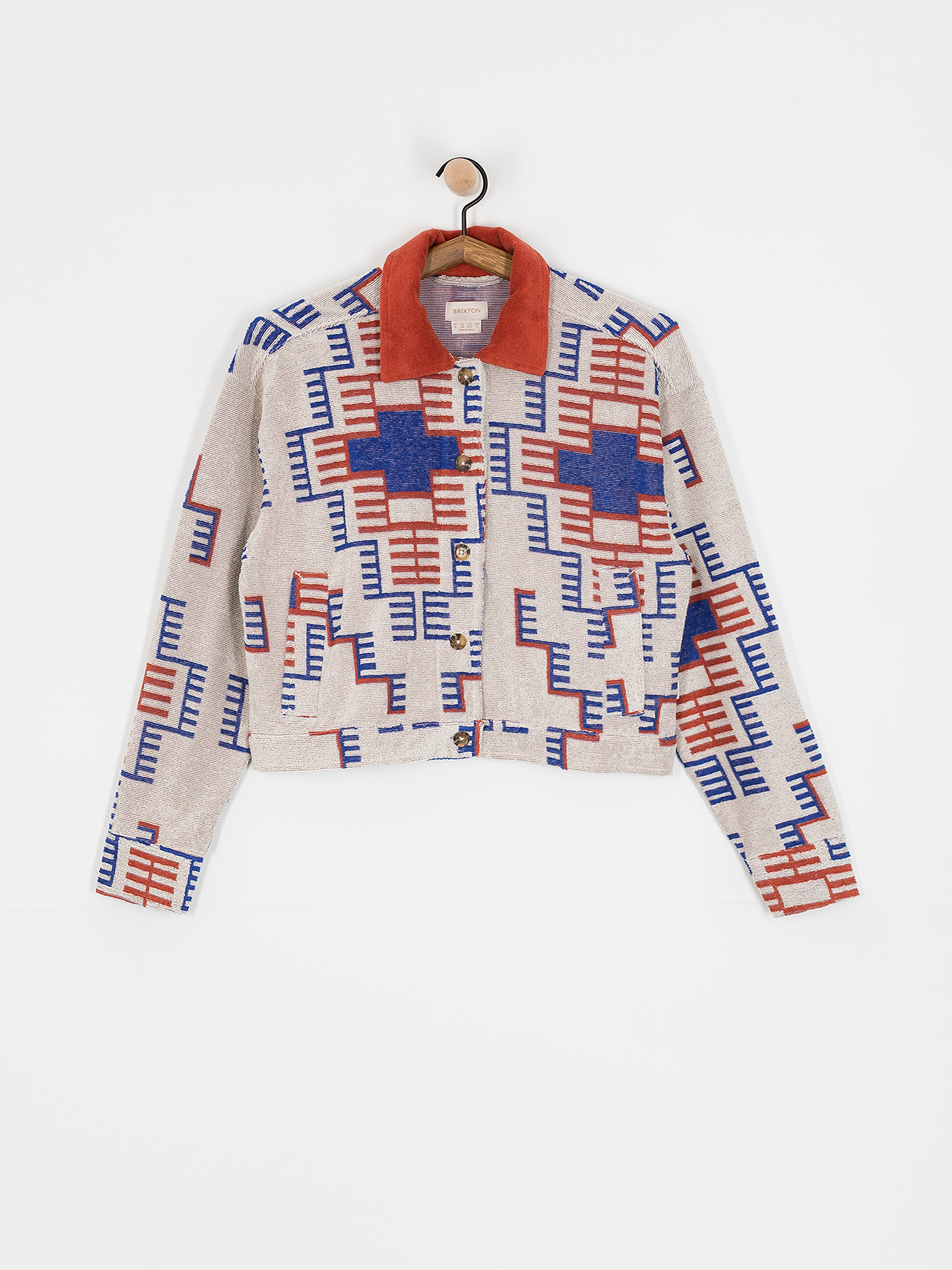 Brixton Trail Terry Cloth Trucker Wmn Dzseki (electronic indigo pattern)