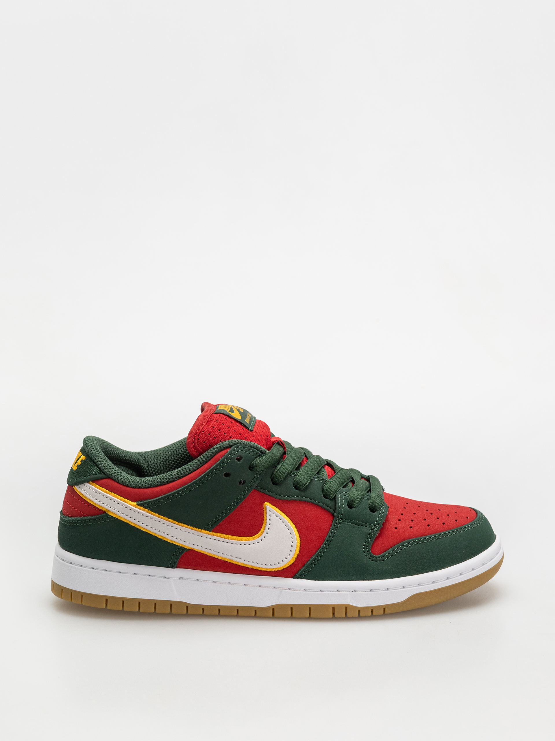 Nike SB Dunk Low Pro Prm Cipők (fir/white university gold fire red)