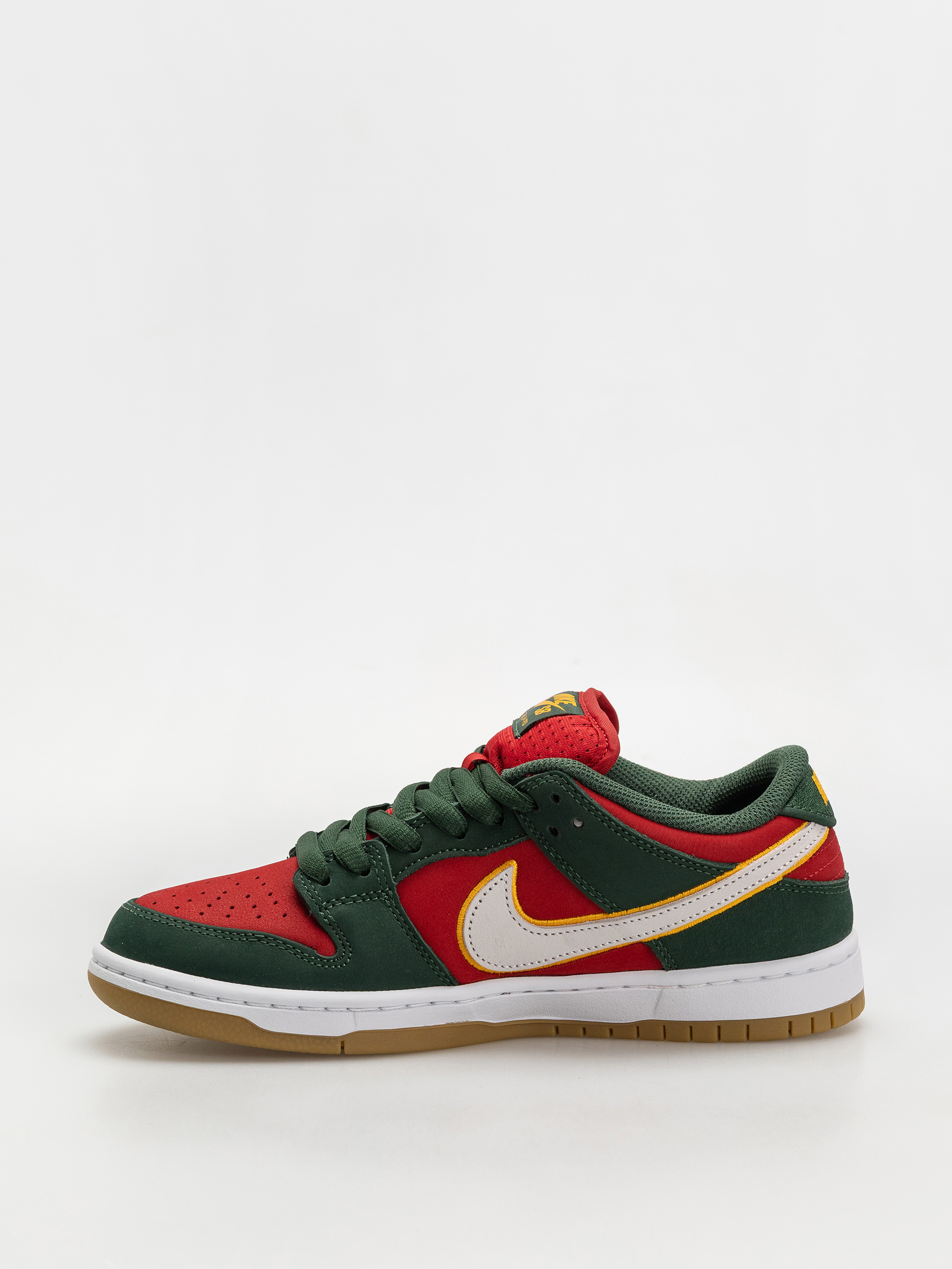 Nike SB Dunk Low Pro Prm Cipők (fir/white university gold fire red)
