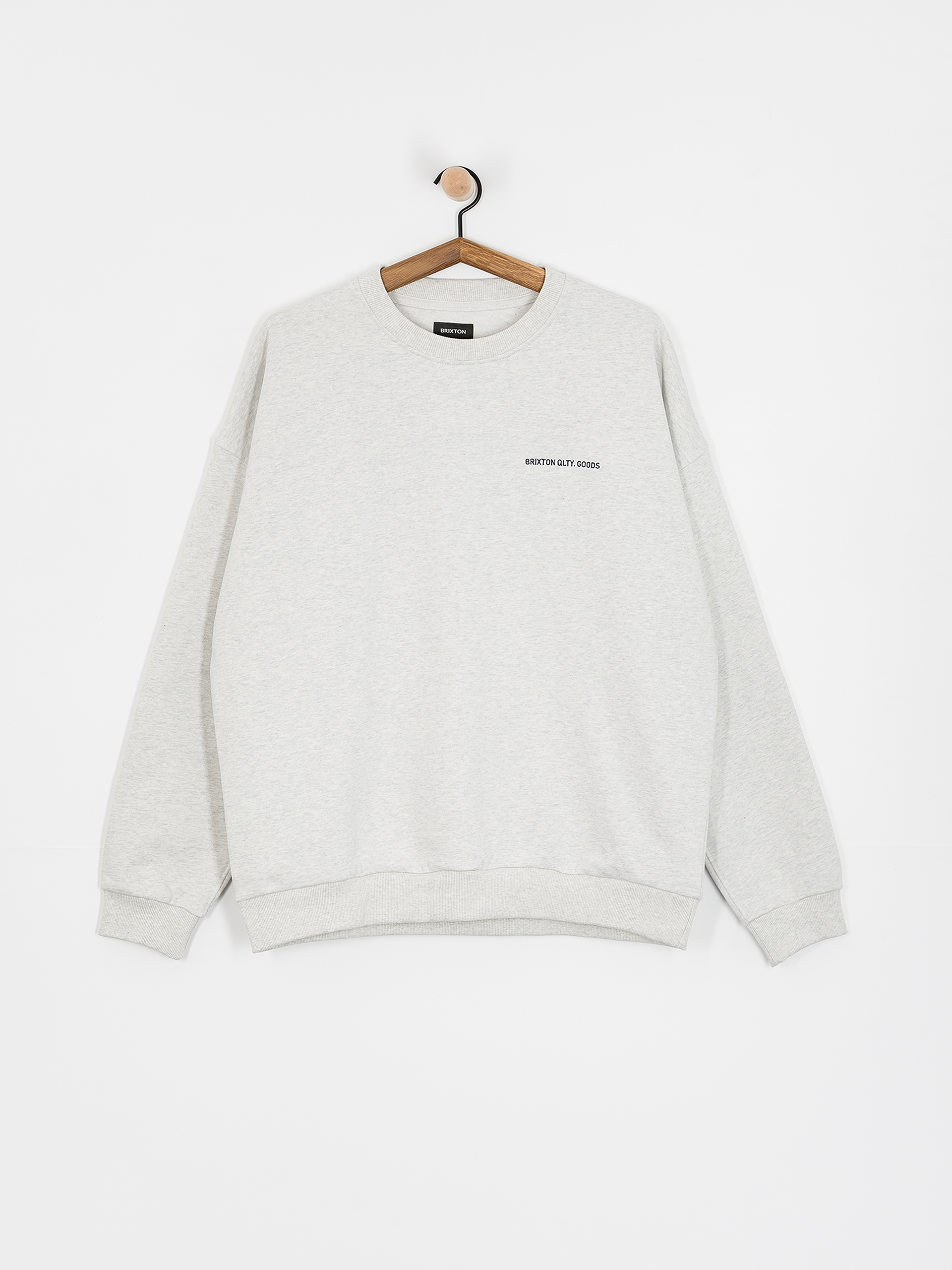 Brixton Embroidered Heavy Weight Crew Pulóver (heather grey ash)