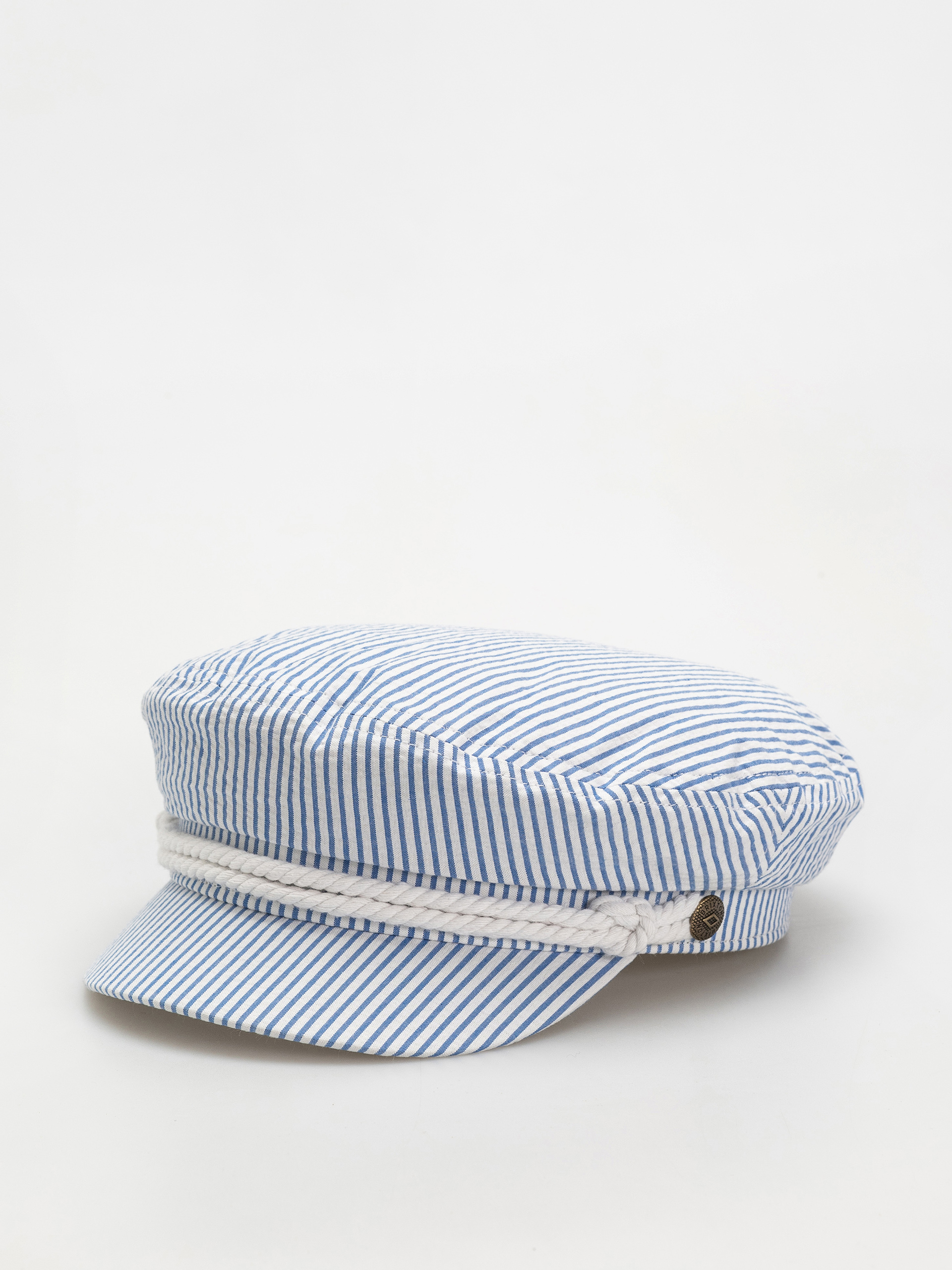 Brixton Fiddler Cap Flat cap (off white/blue seersucker)