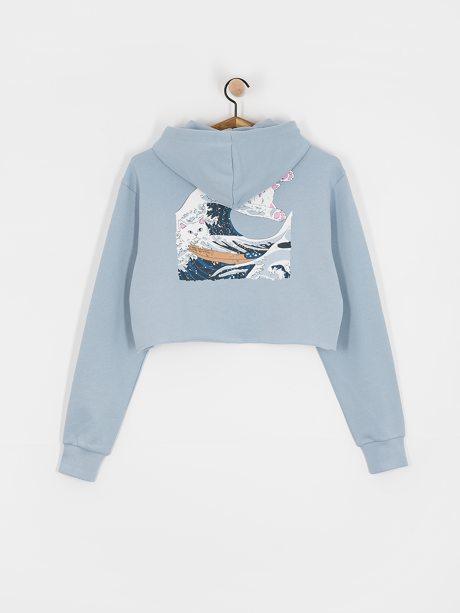 Kapucnis pulóver RipNDip Great Wave HD Wmn (powder blue)