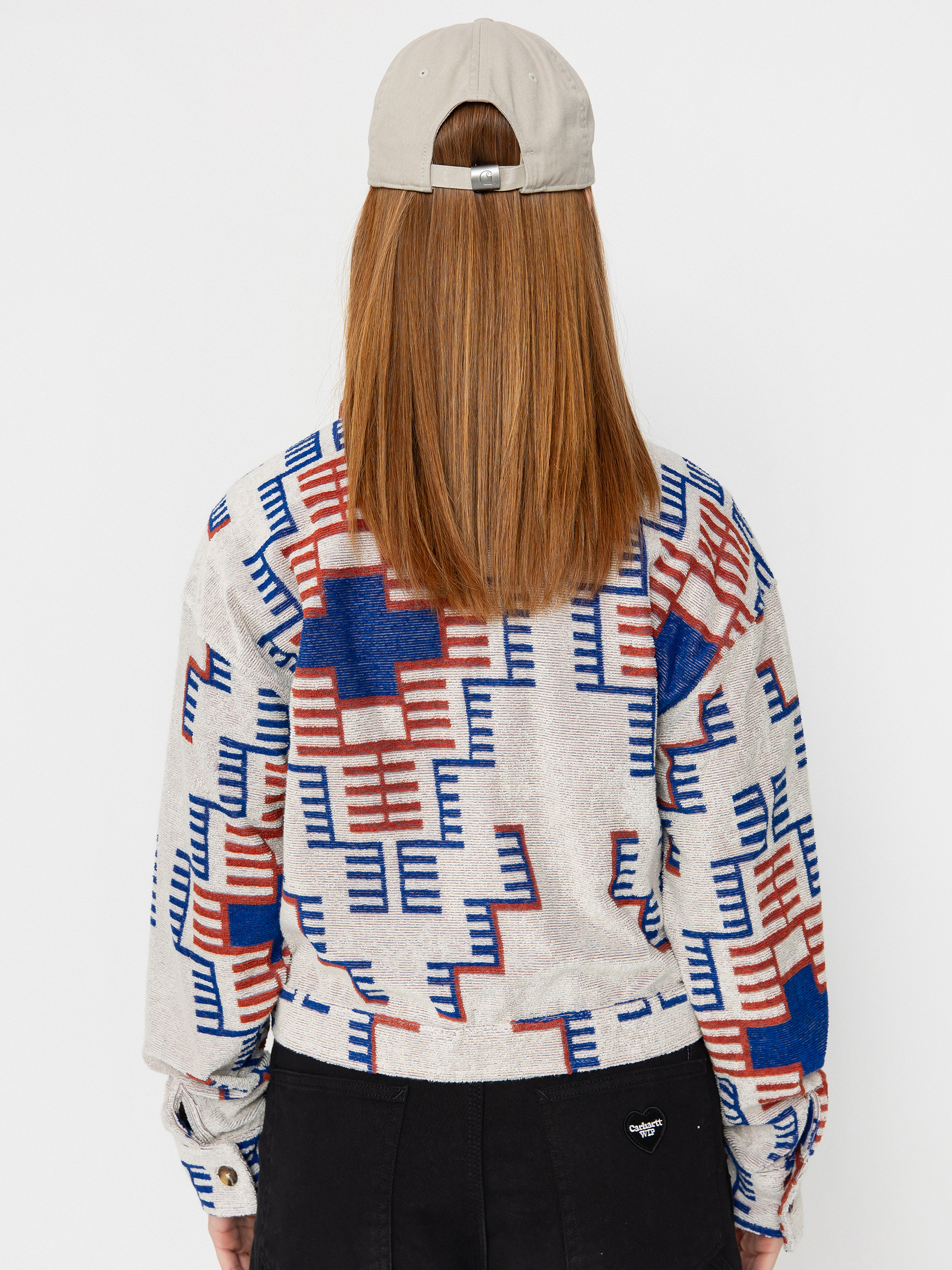 Brixton Trail Terry Cloth Trucker Wmn Dzseki (electronic indigo pattern)