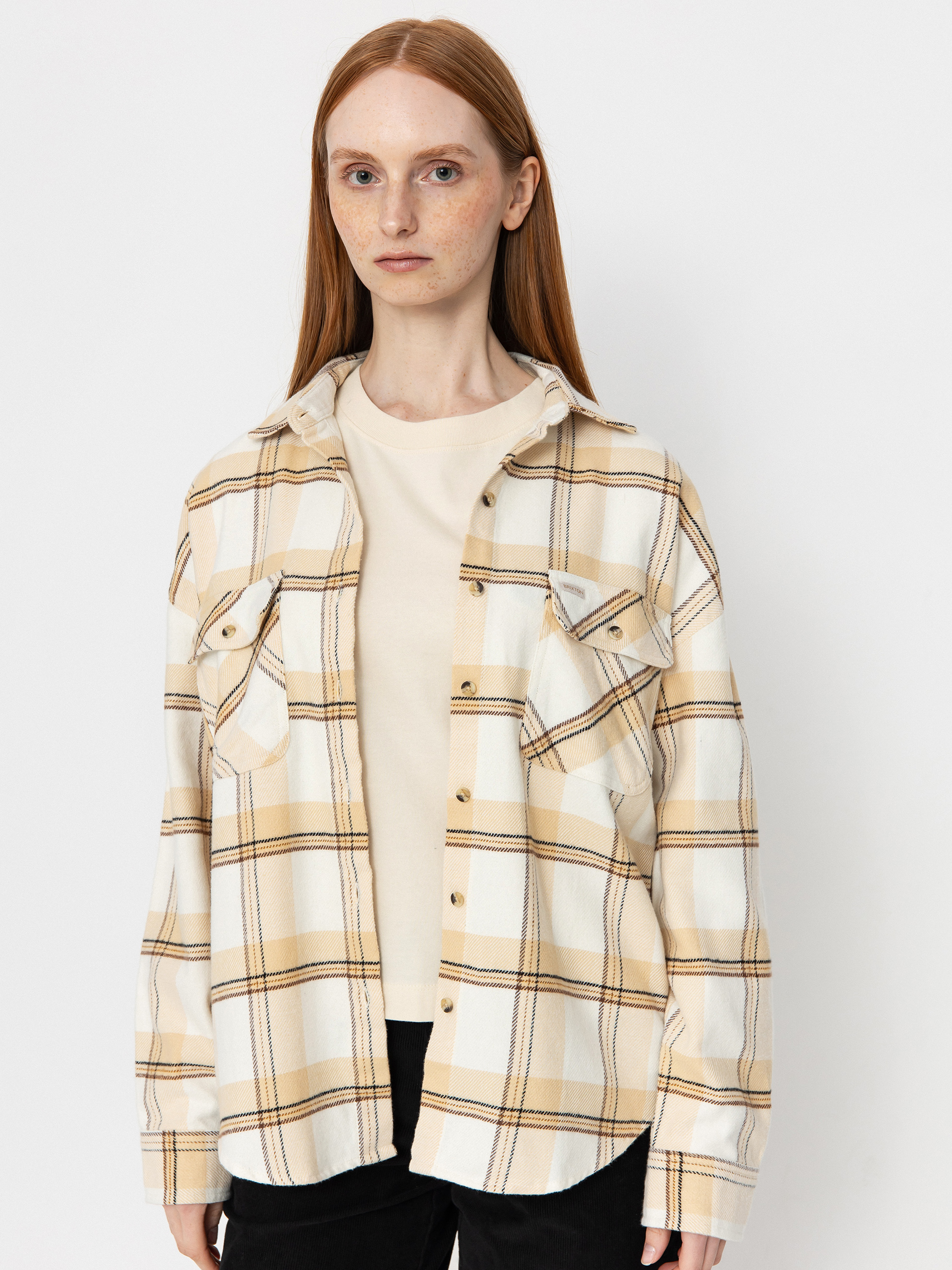 Brixton Bowery Classic Flannel Wmn Ing (off white/semolina/washed copp)