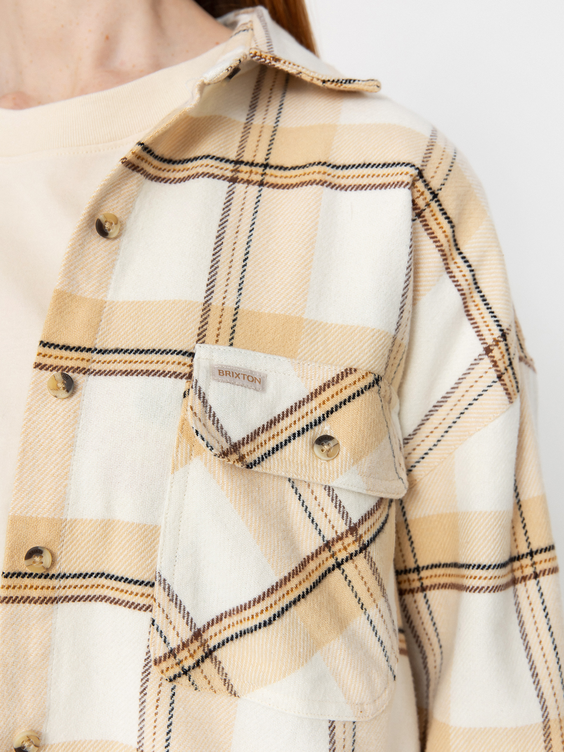 Brixton Bowery Classic Flannel Wmn Ing (off white/semolina/washed copp)