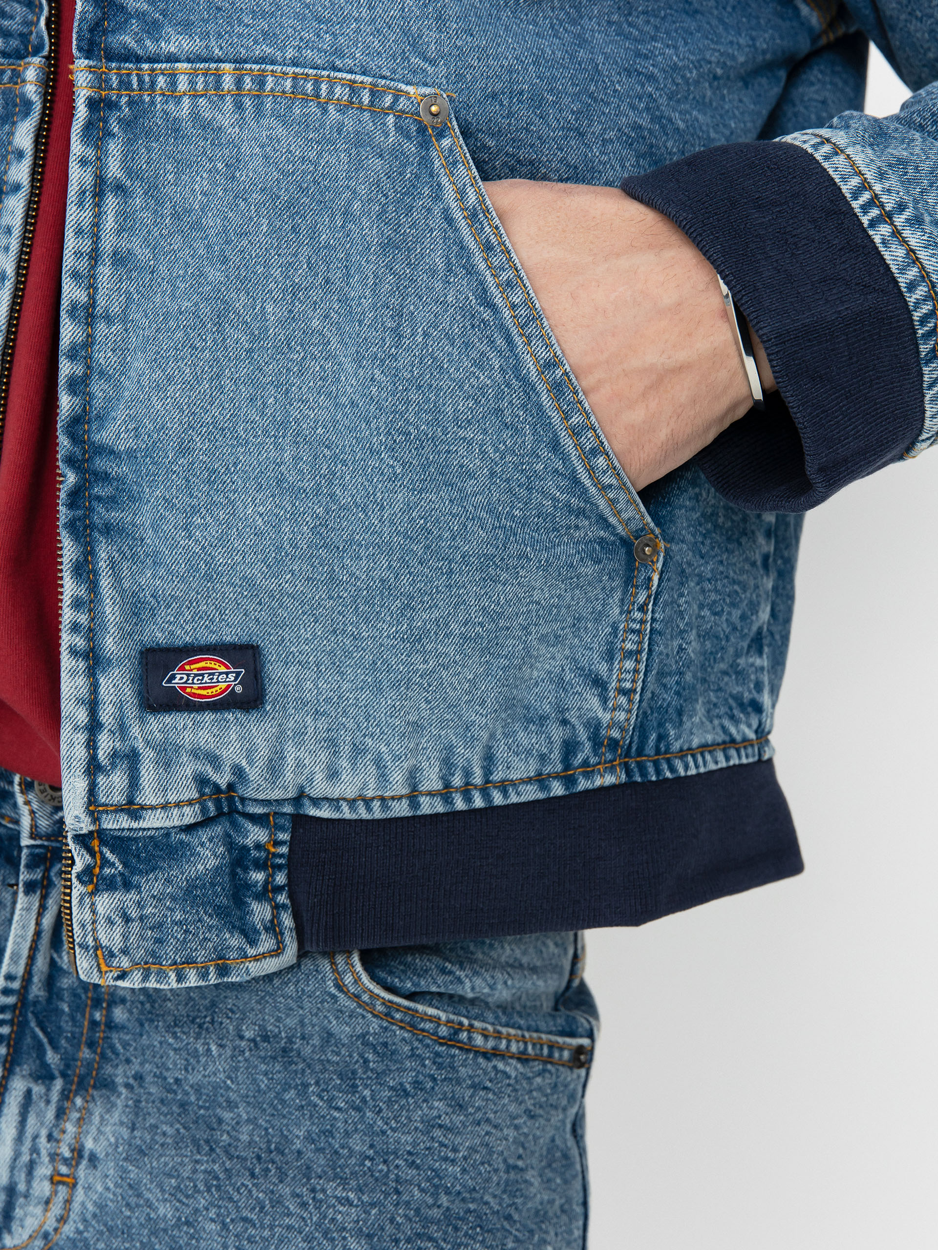 Dickies Hooded Dzseki (rinsed blue w/ fade)