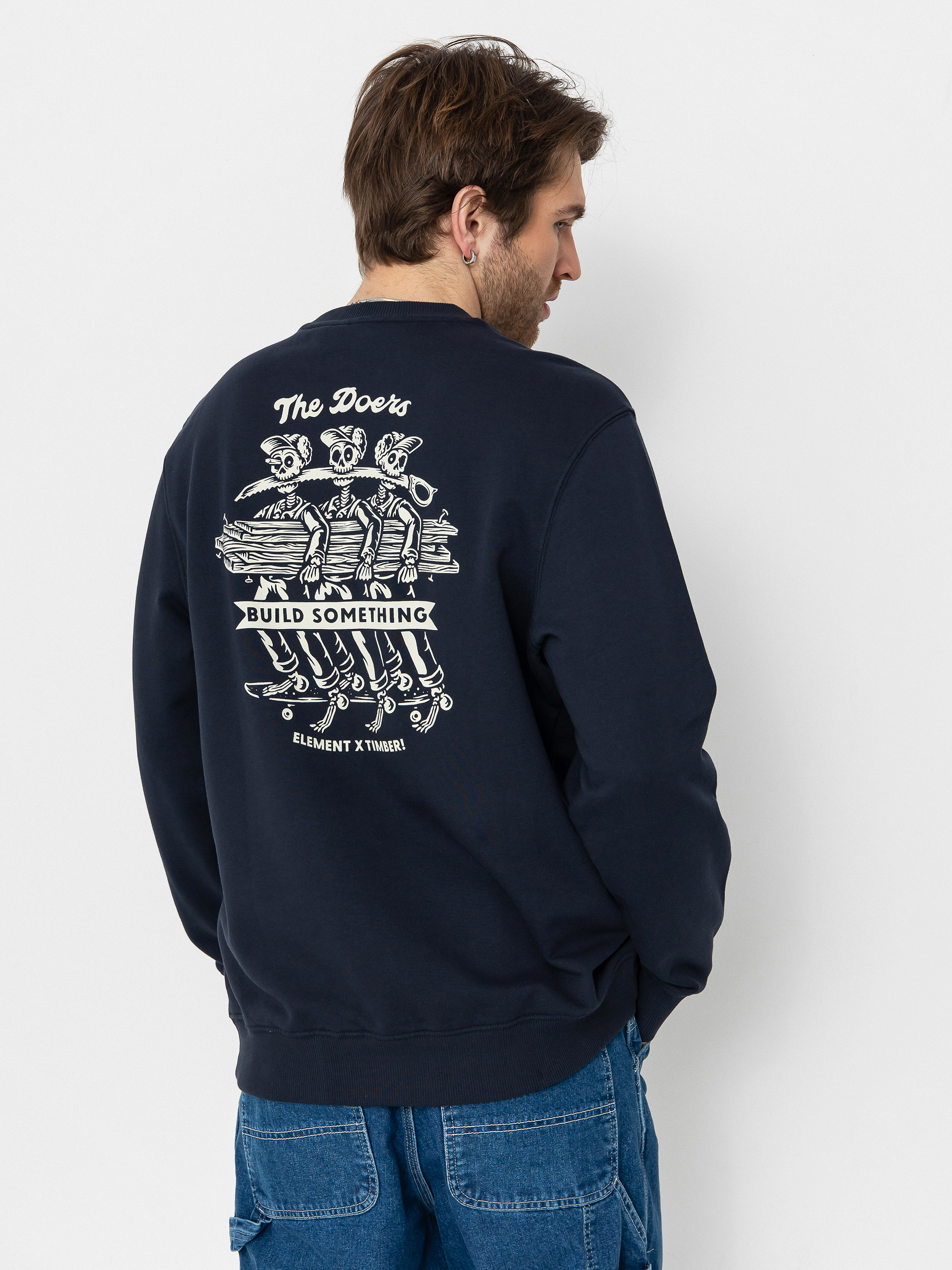 Element Timber Skeleton Gang Crew Pulóver (eclipse navy)