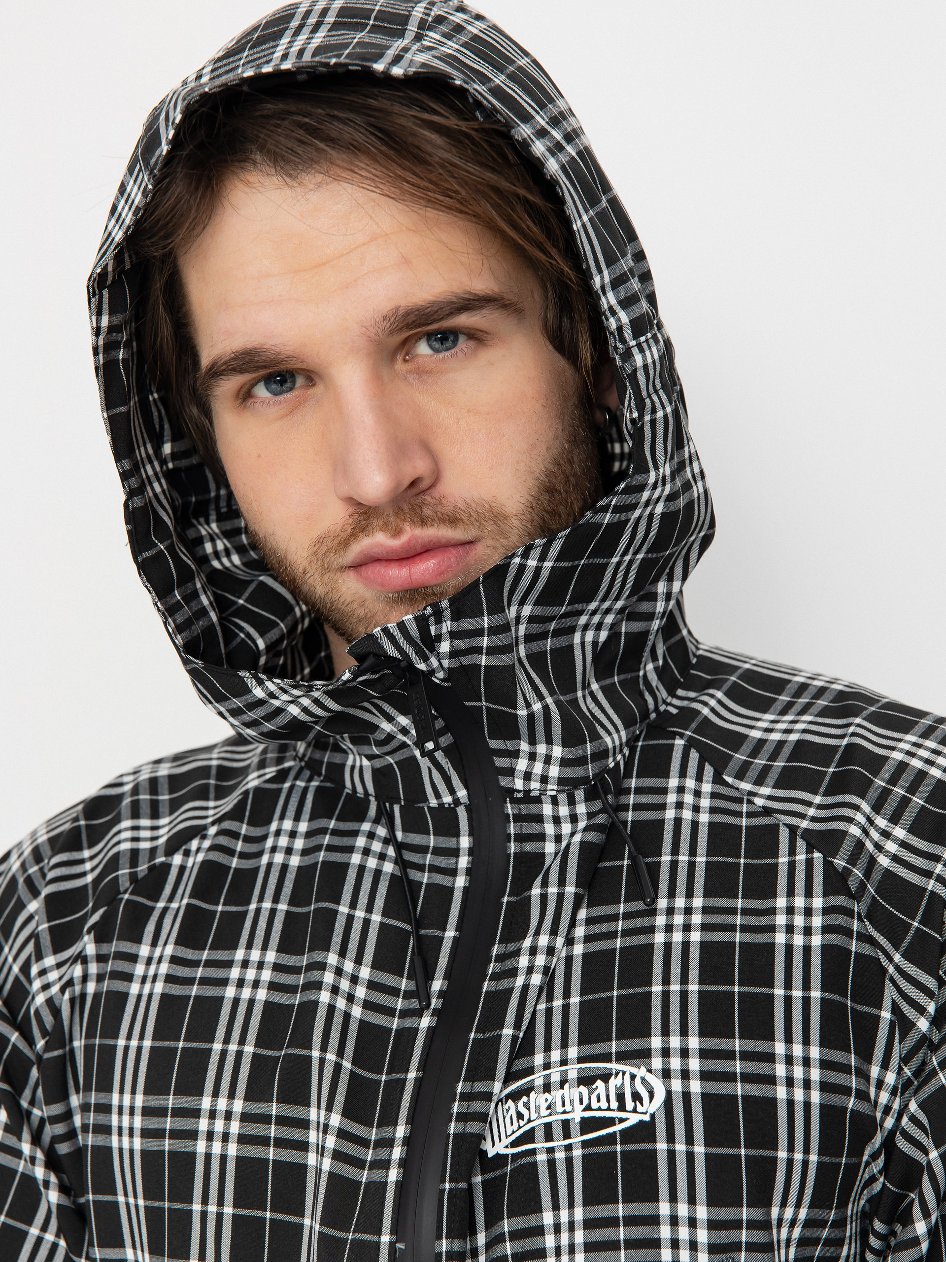 Wasted Paris Yard Tartan Windbreaker Dzseki (black/white)