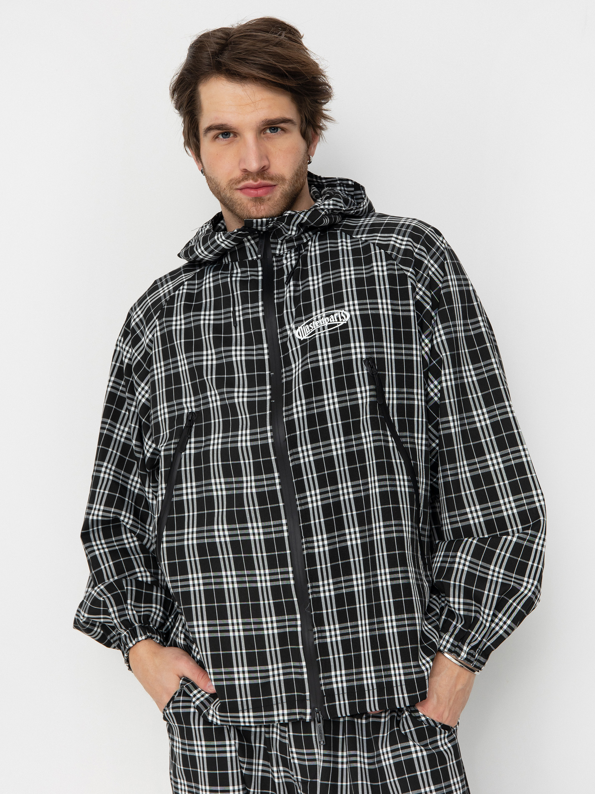 Wasted Paris Yard Tartan Windbreaker Dzseki (black/white)