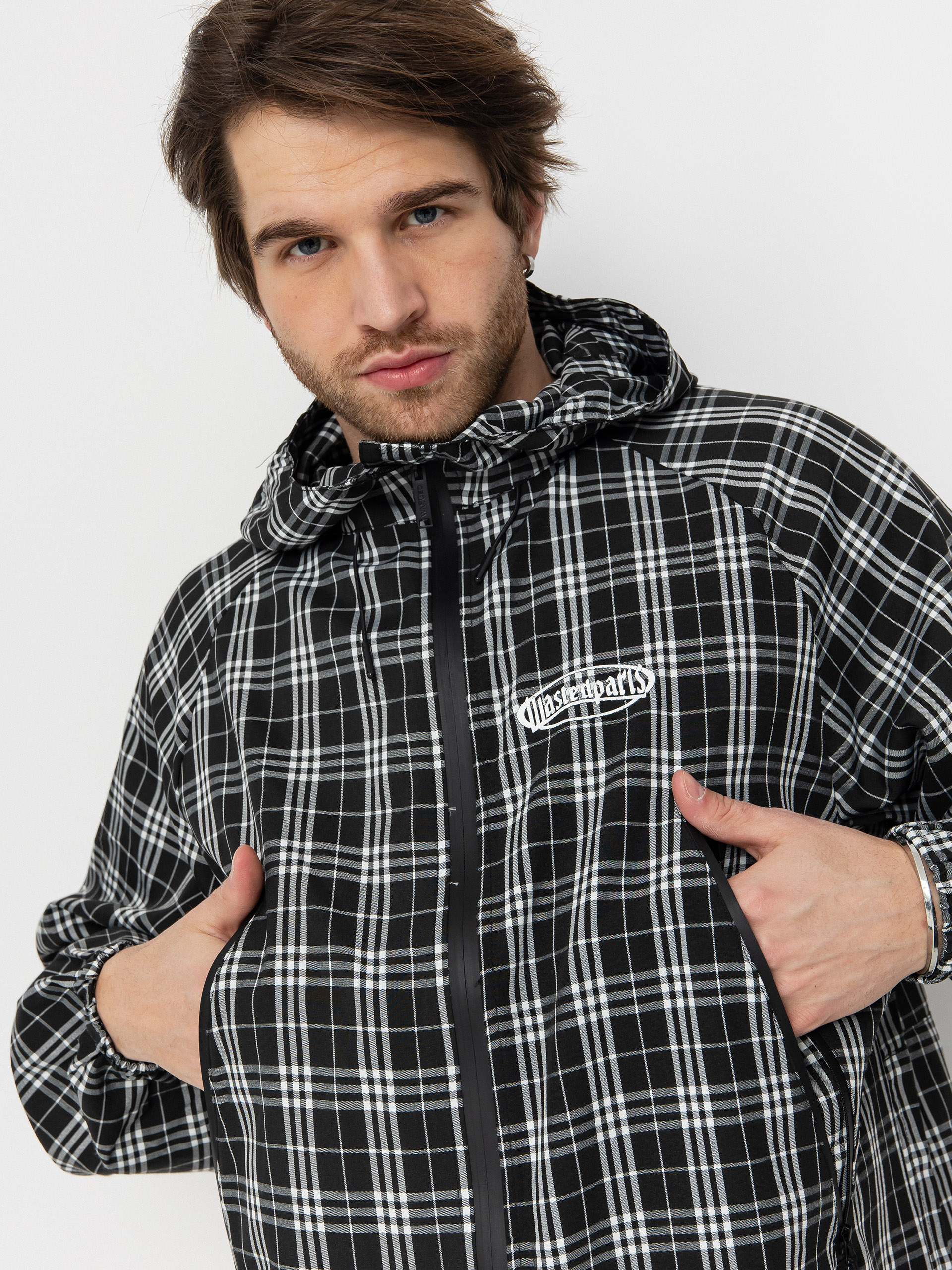 Wasted Paris Yard Tartan Windbreaker Dzseki (black/white)