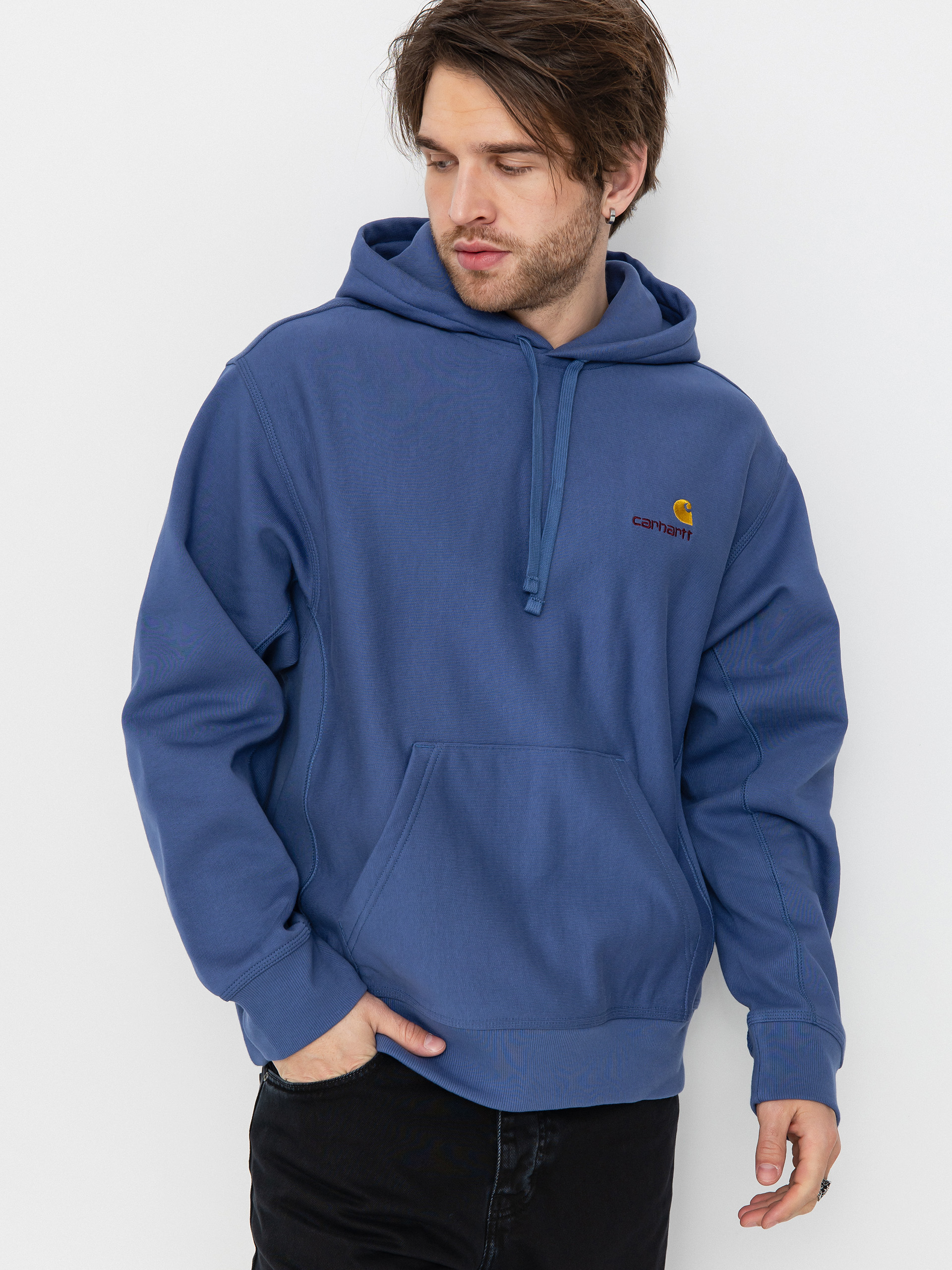 Carhartt WIP American Script HD Kapucnis pulóver (blue iris)