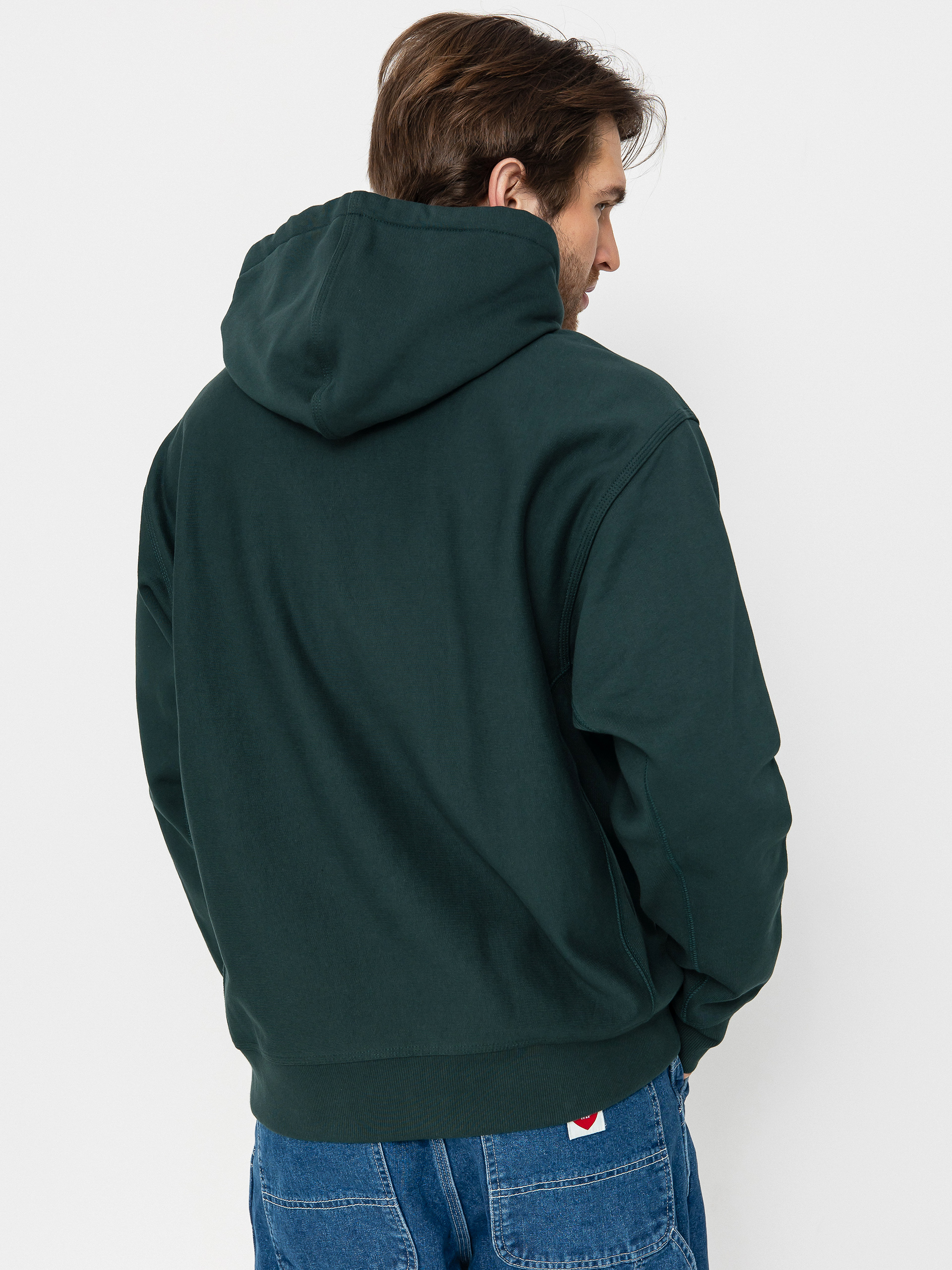 Carhartt WIP American Script HD Kapucnis pulóver (conifer)