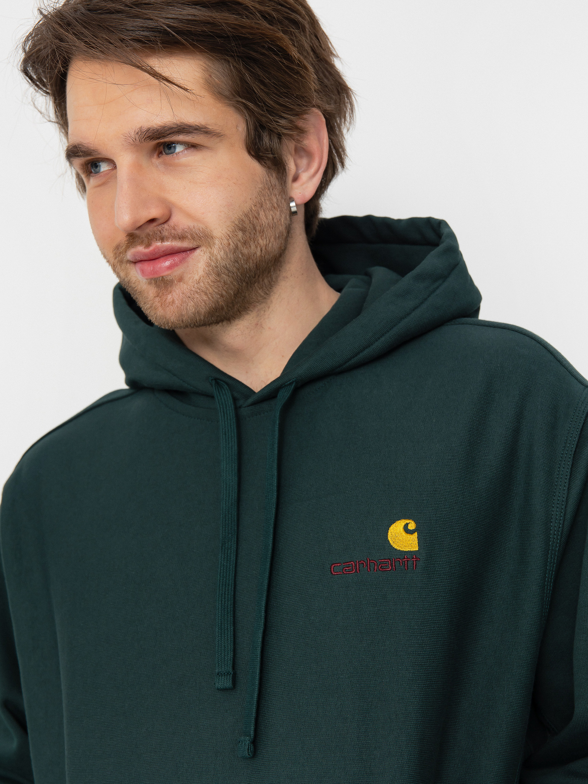 Carhartt WIP American Script HD Kapucnis pulóver (conifer)