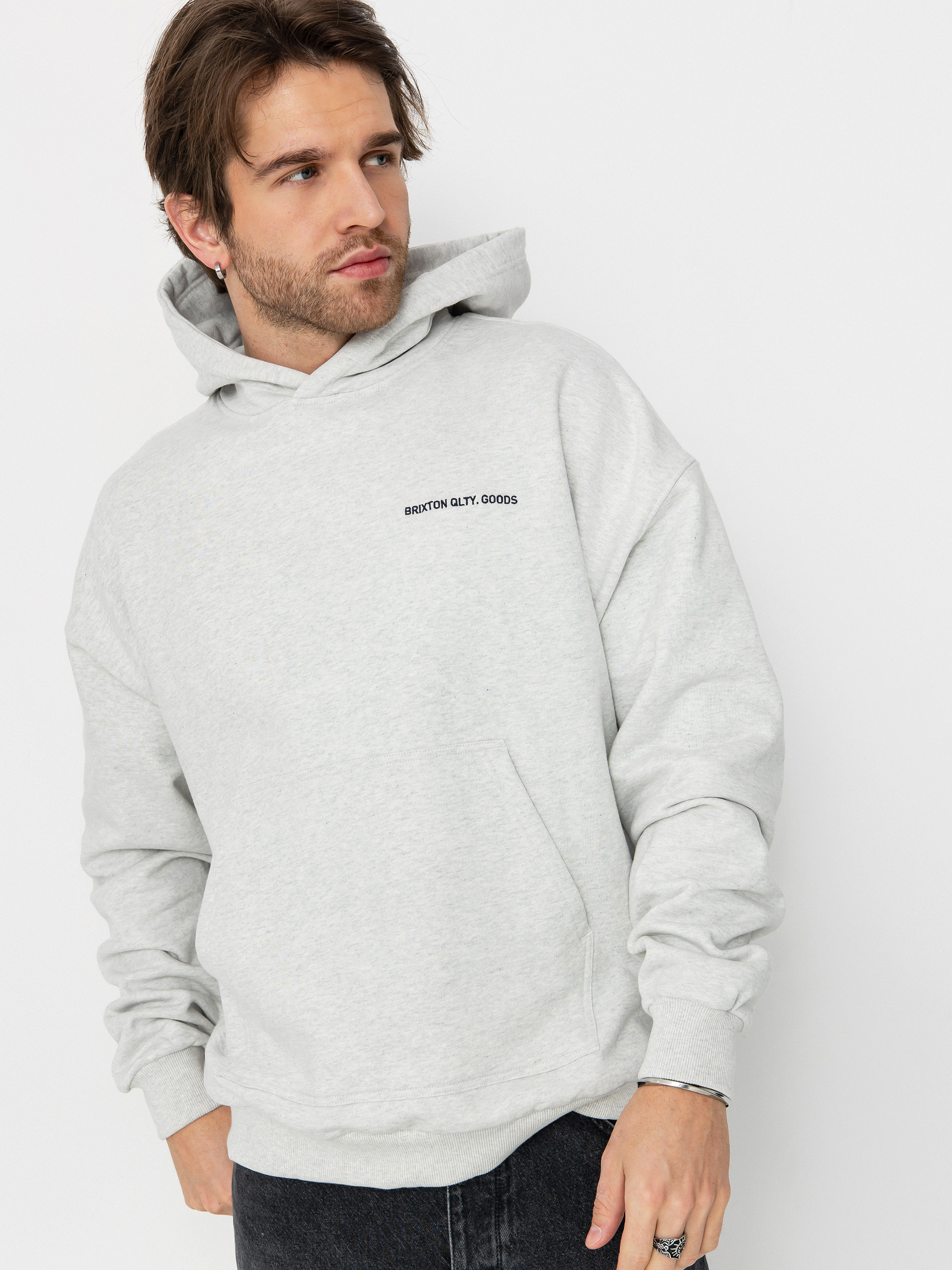 Brixton Embroidered Heavy Weight HD Kapucnis pulu00f3ver (heather grey ash)