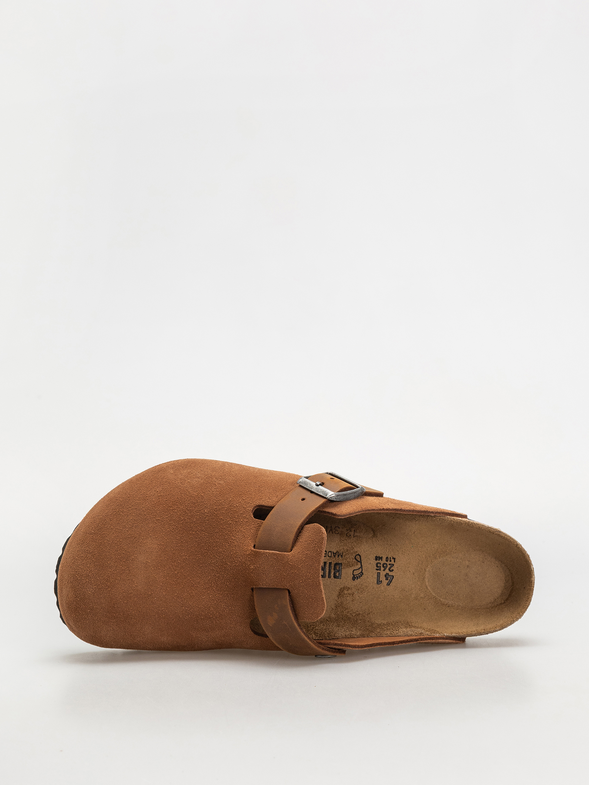 Birkenstock Boston Suede Oiled Leather Regular Flip-flop papucsok (cognac)