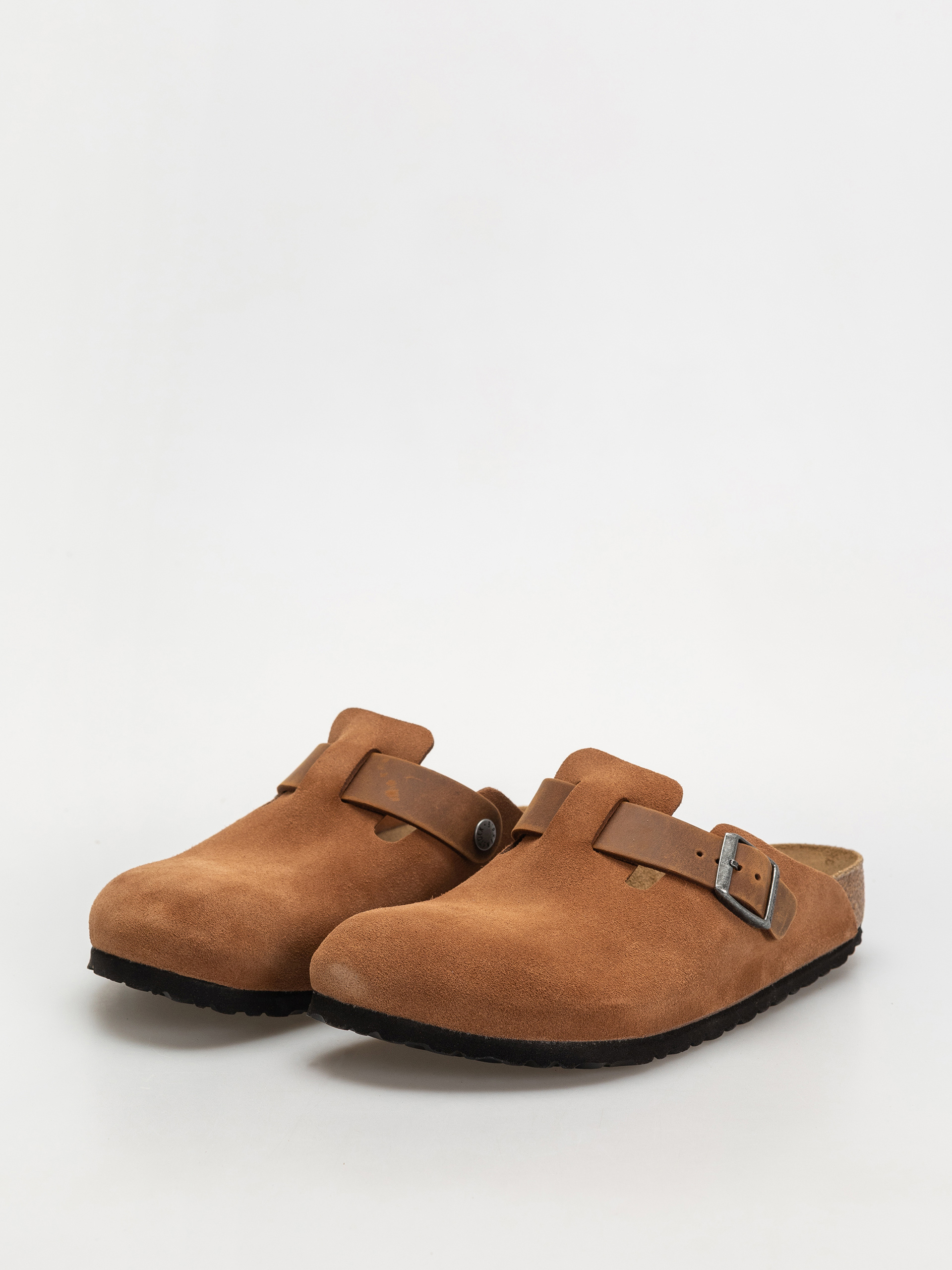 Birkenstock Boston Suede Oiled Leather Regular Flip-flop papucsok (cognac)