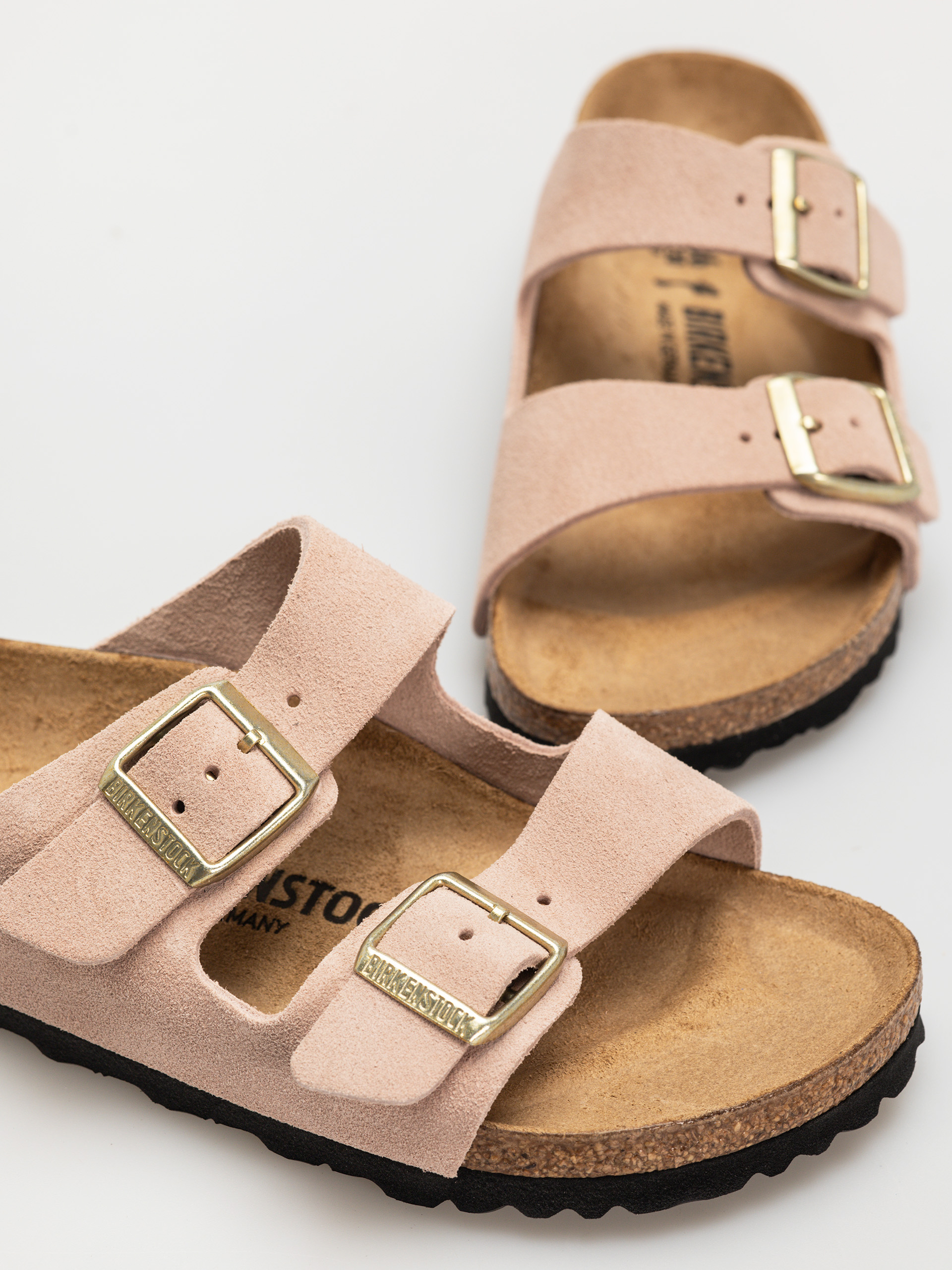 Birkenstock Arizona Suede Leather Narrow Wmn Flip-flop papucsok (light rose)