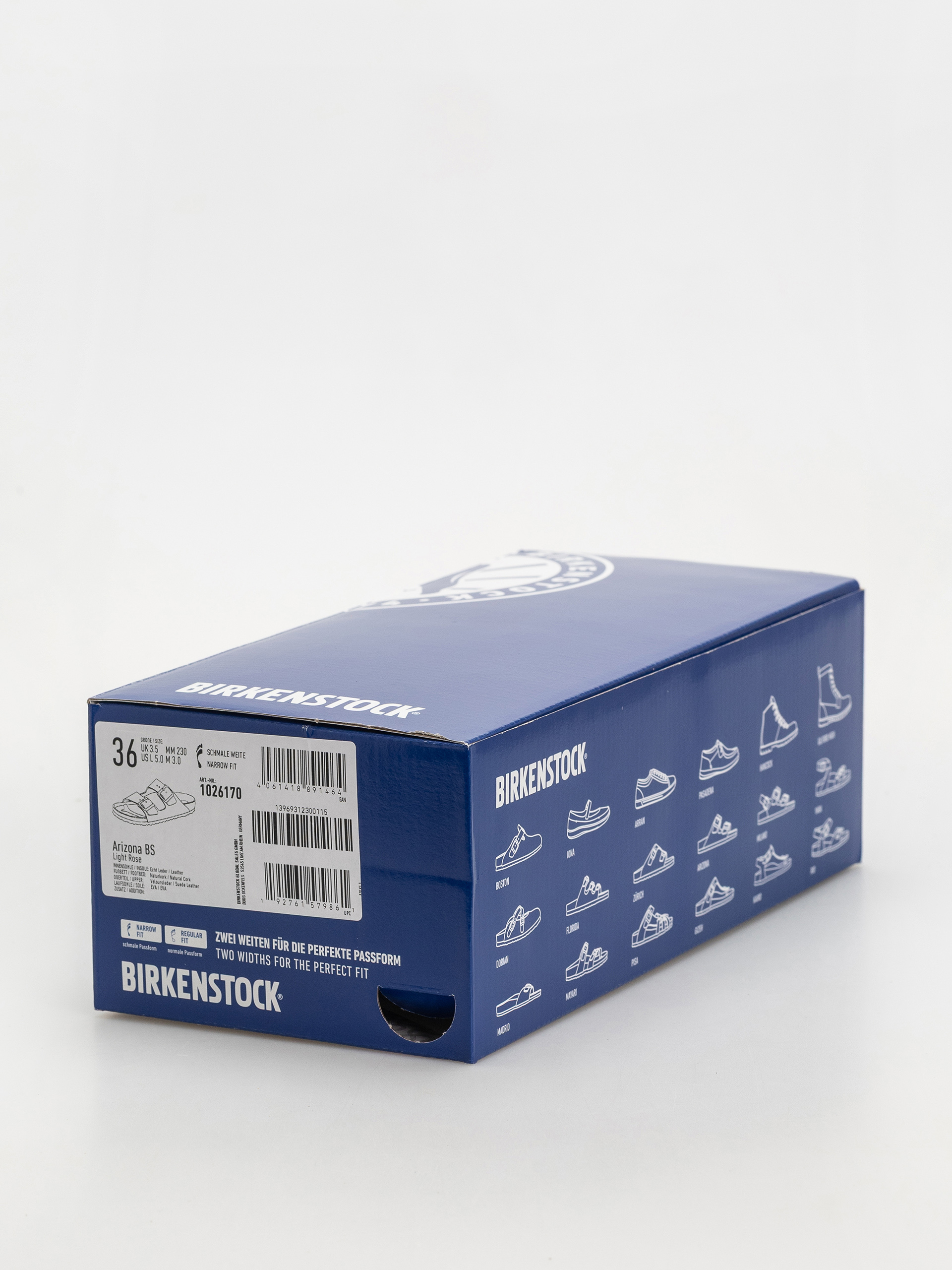 Birkenstock Arizona Suede Leather Narrow Wmn Flip-flop papucsok (light rose)