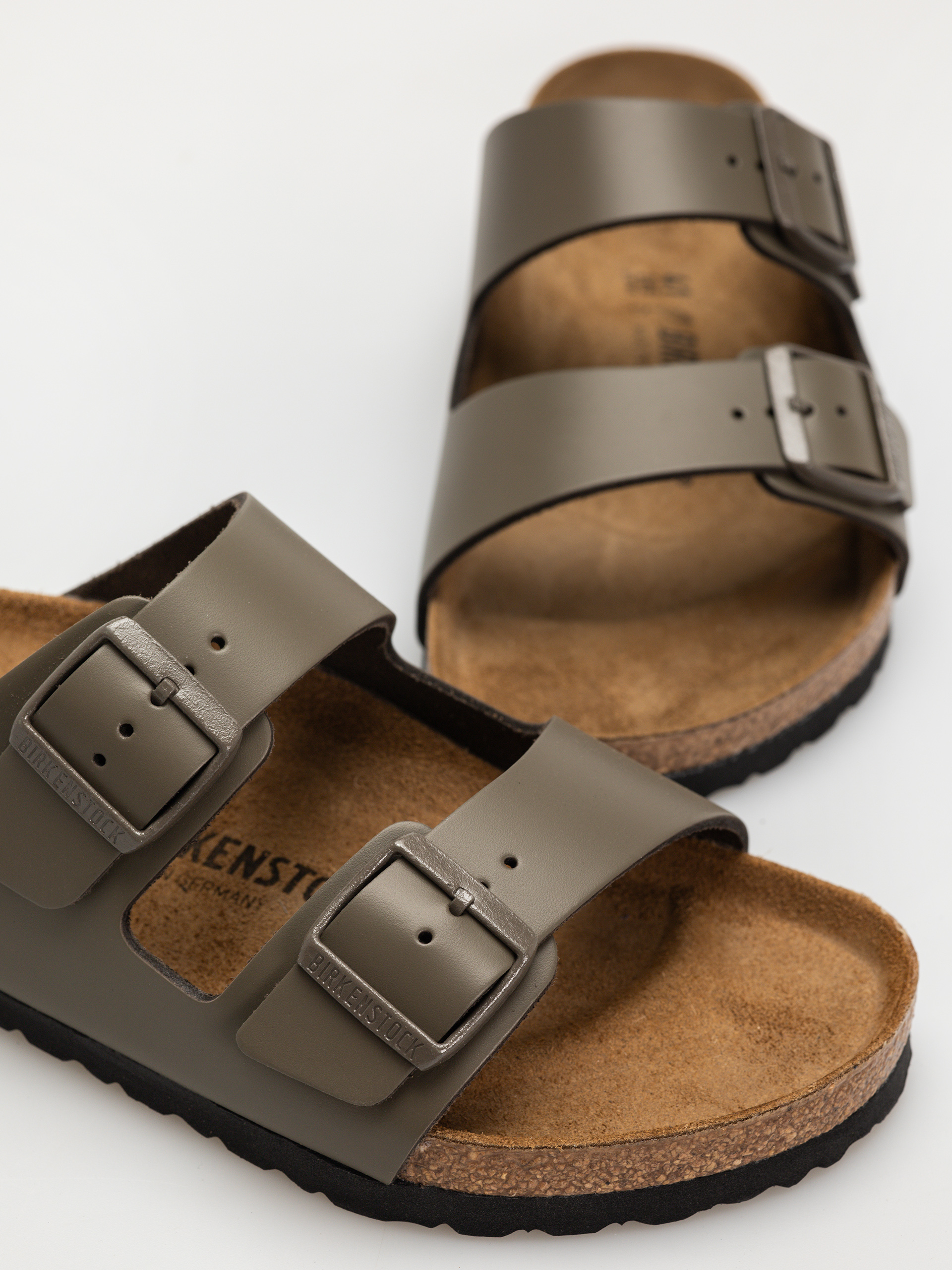 Birkenstock Arizona Natural Leather Regular Flip-flop papucsok (concrete gray)