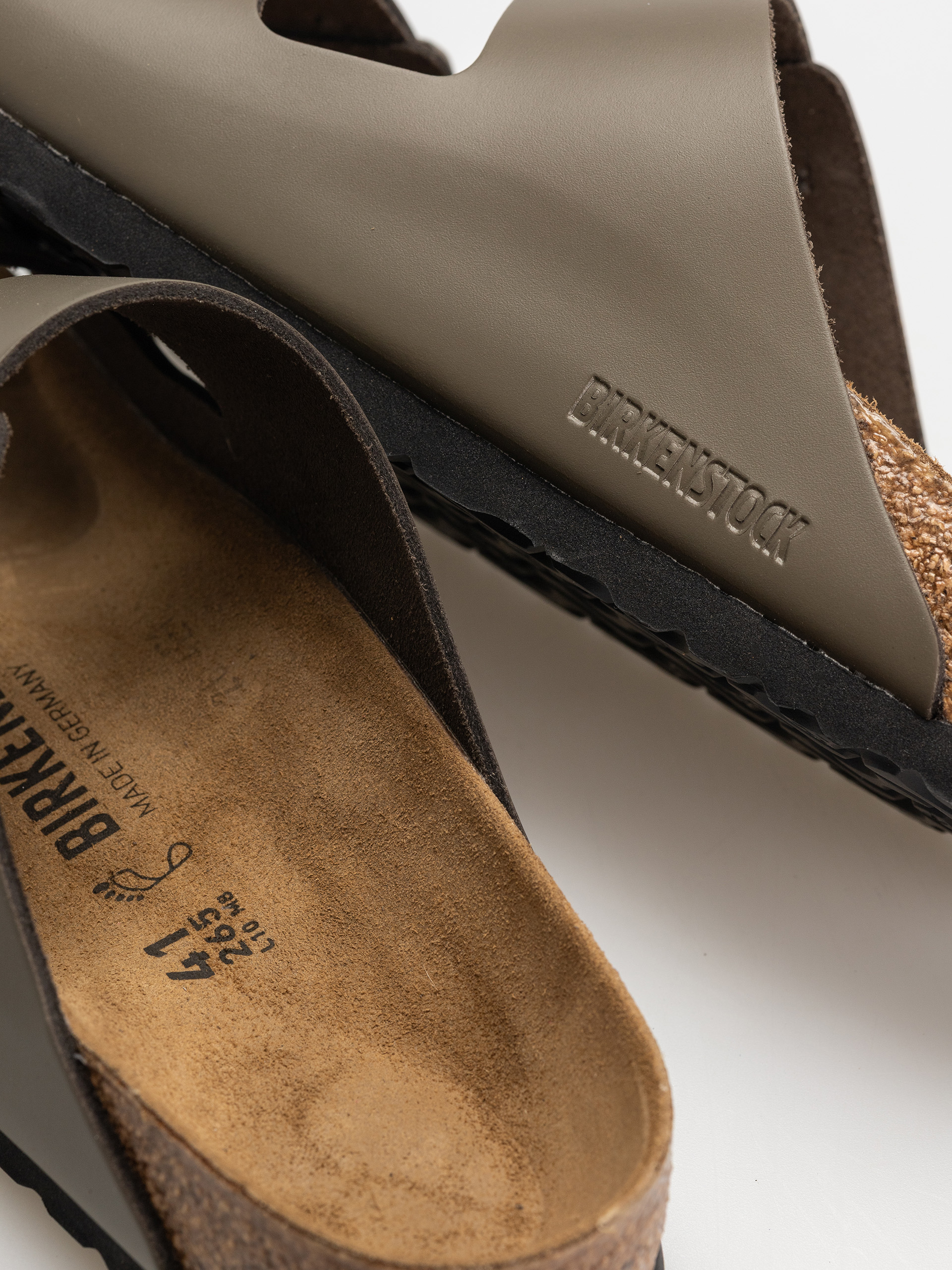 Birkenstock Arizona Natural Leather Regular Flip-flop papucsok (concrete gray)