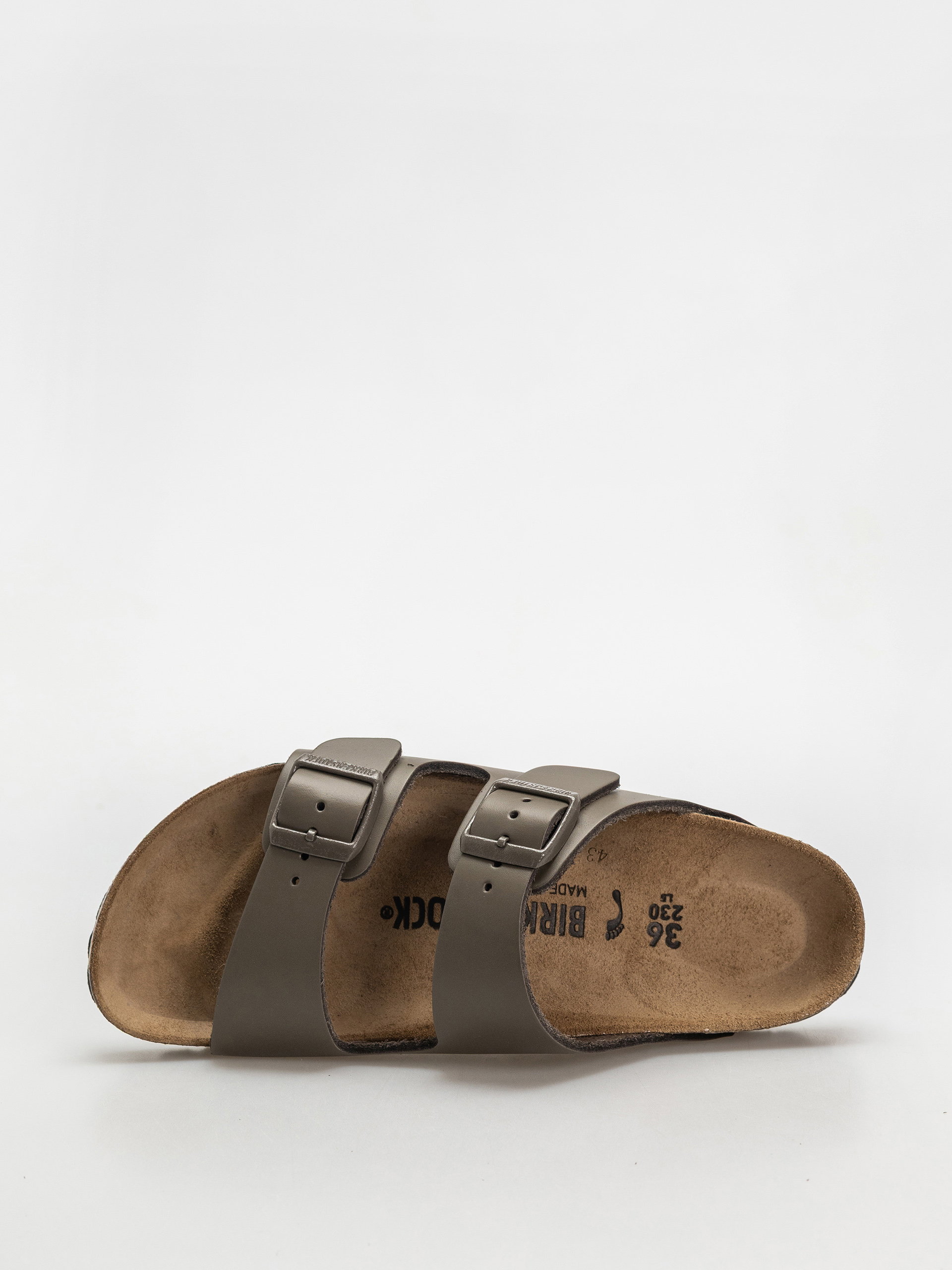 Birkenstock Arizona Natural Leather Narrow Wmn Flip-flop papucsok (concrete gray)