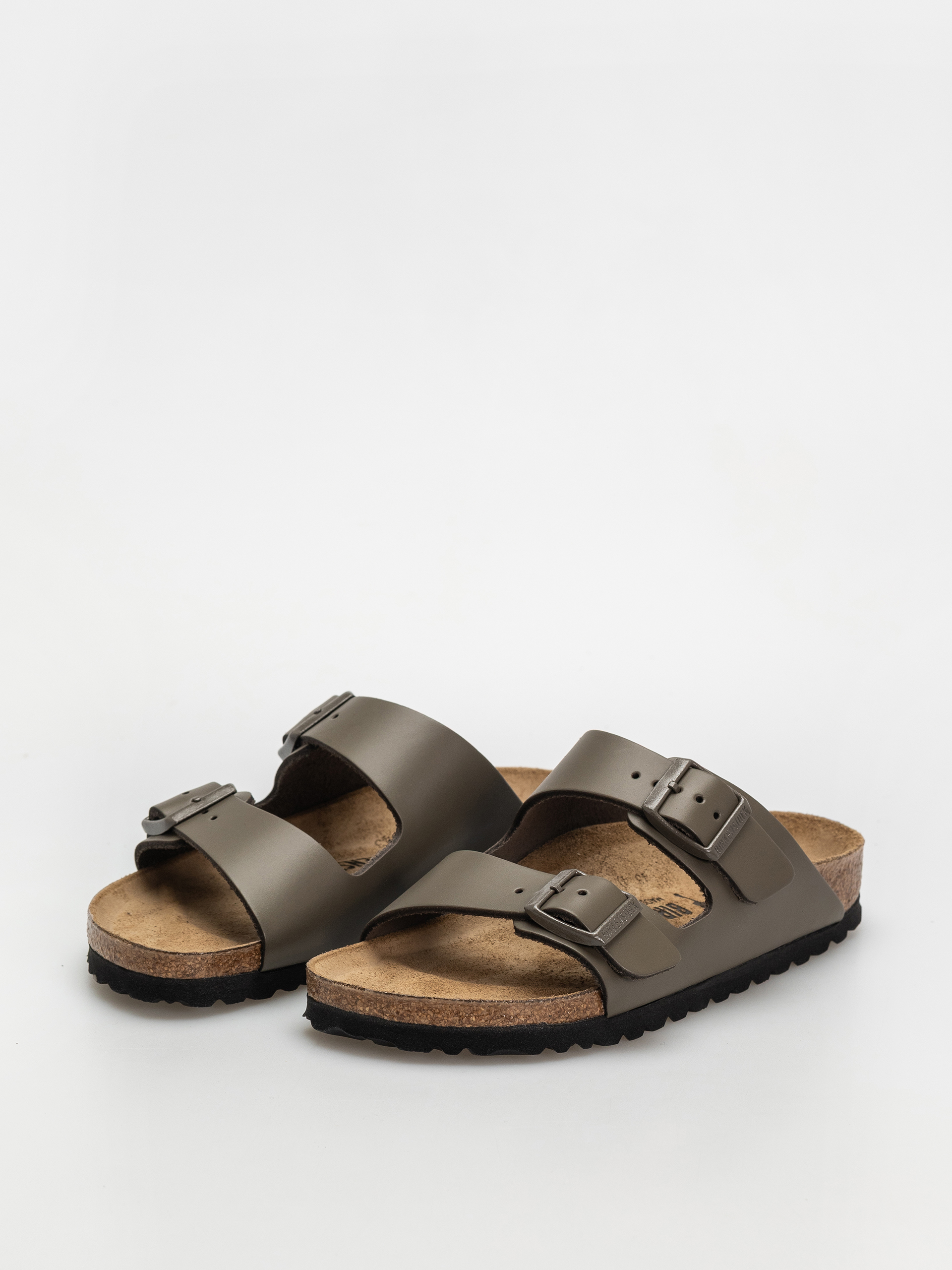 Birkenstock Arizona Natural Leather Narrow Wmn Flip-flop papucsok (concrete gray)