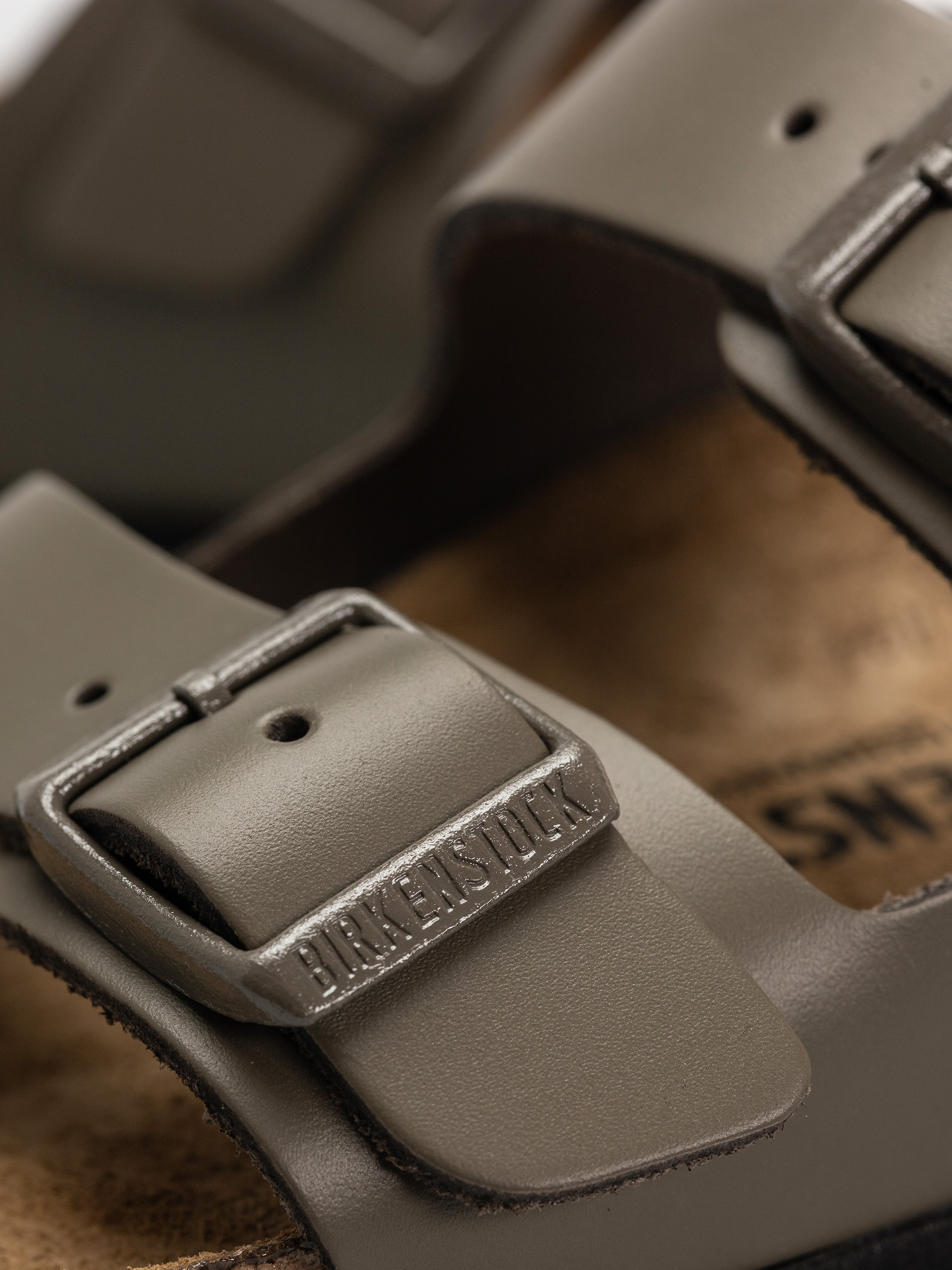 Birkenstock Arizona Natural Leather Narrow Wmn Flip-flop papucsok (concrete gray)