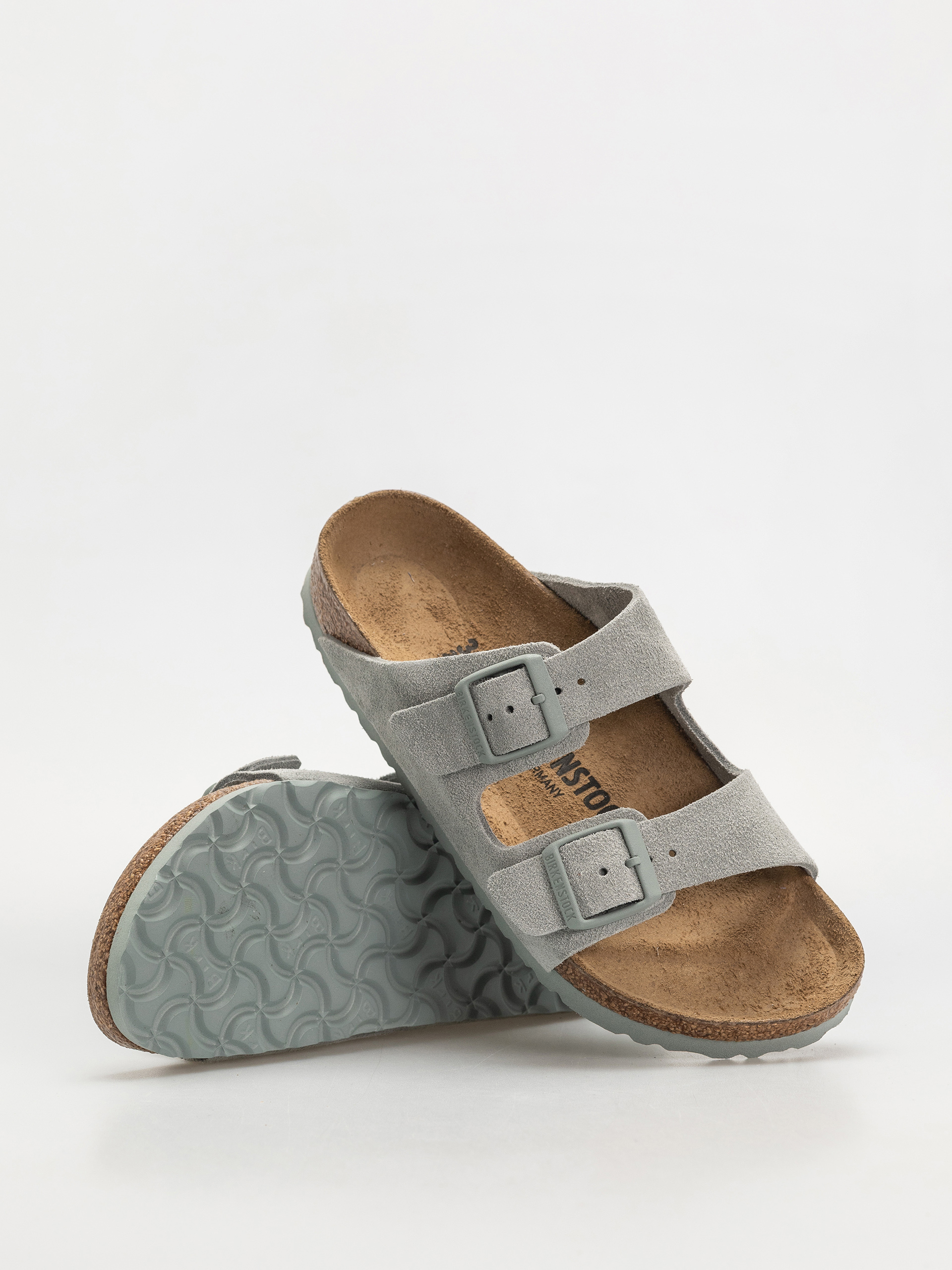 Birkenstock Arizona Suede Leather Narrow Wmn Flip-flop papucsok (pure sage)