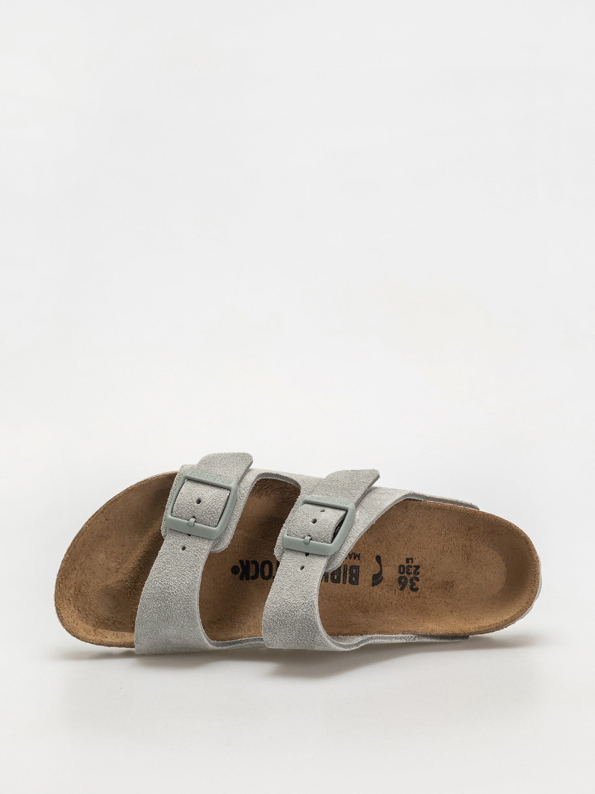 Birkenstock Arizona Suede Leather Narrow Wmn Flip-flop papucsok (pure sage)